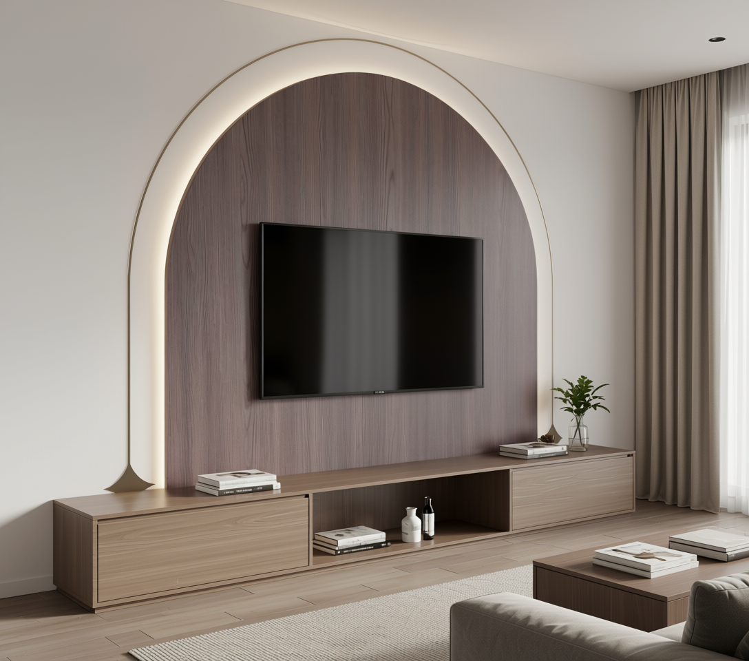 Brown wood laminate with textured finish and vertical grain direction.