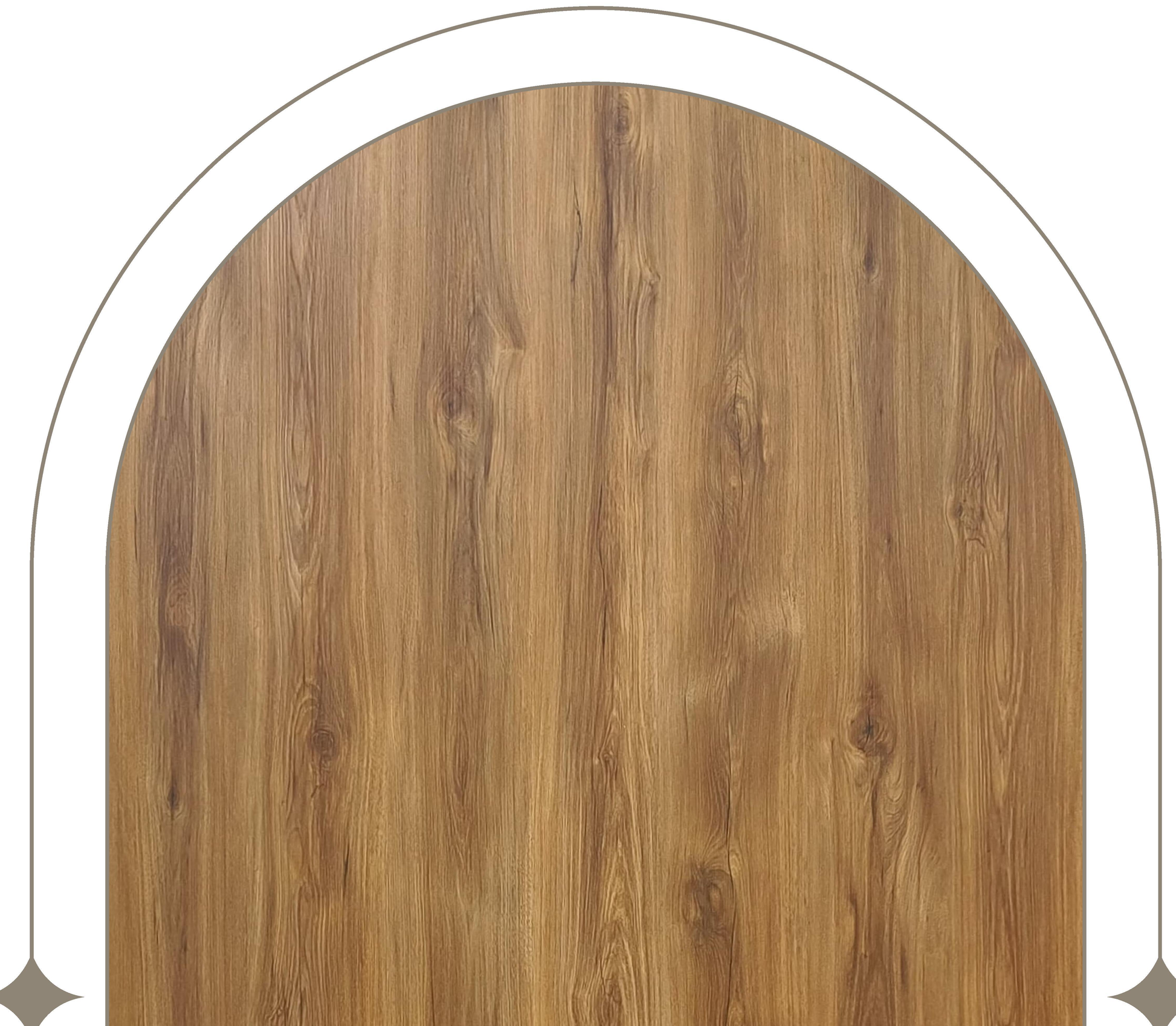 Brown wood laminate with textured finish and vertical grain direction.