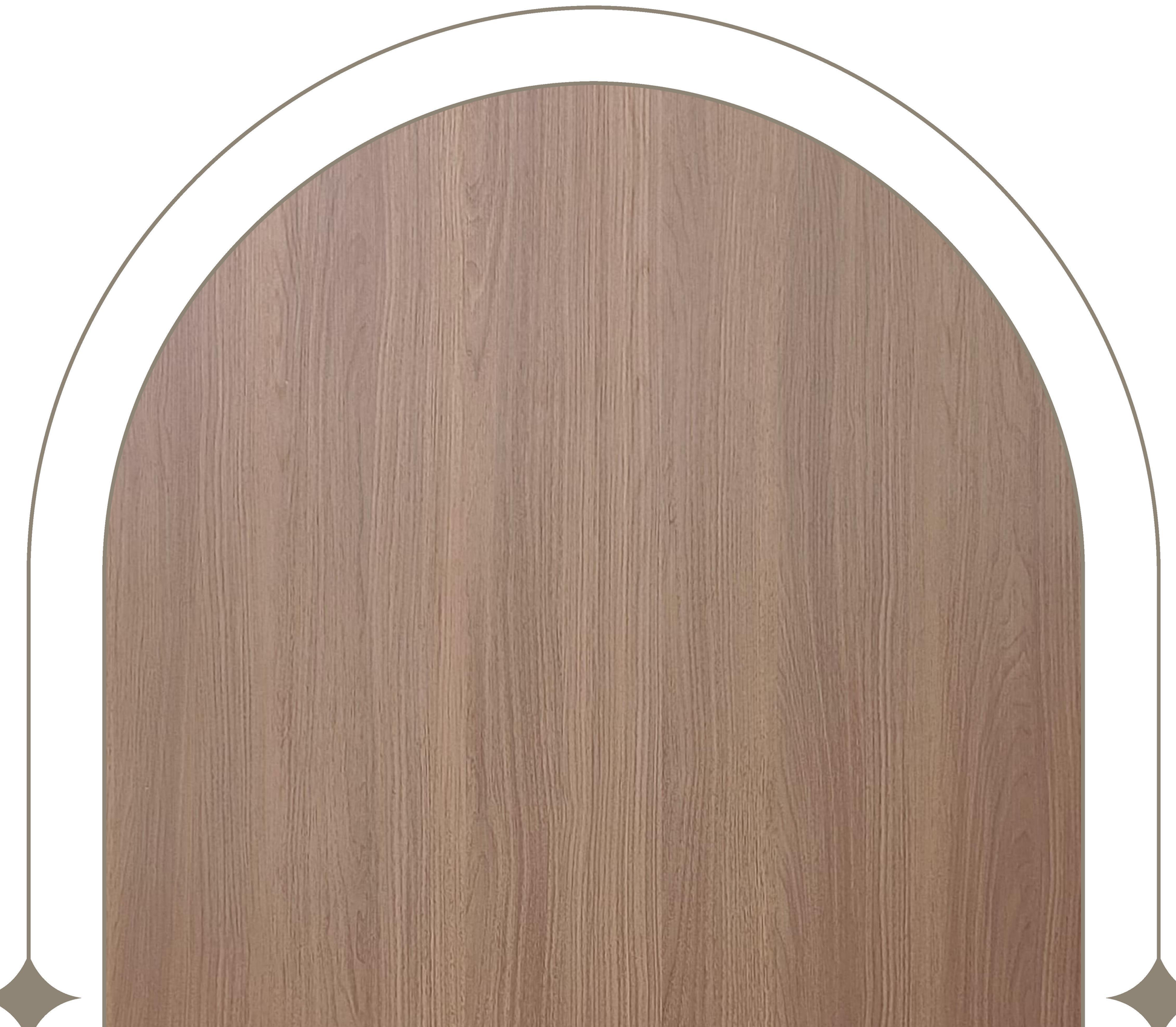 Brown wood laminate with textured finish and vertical grain direction.