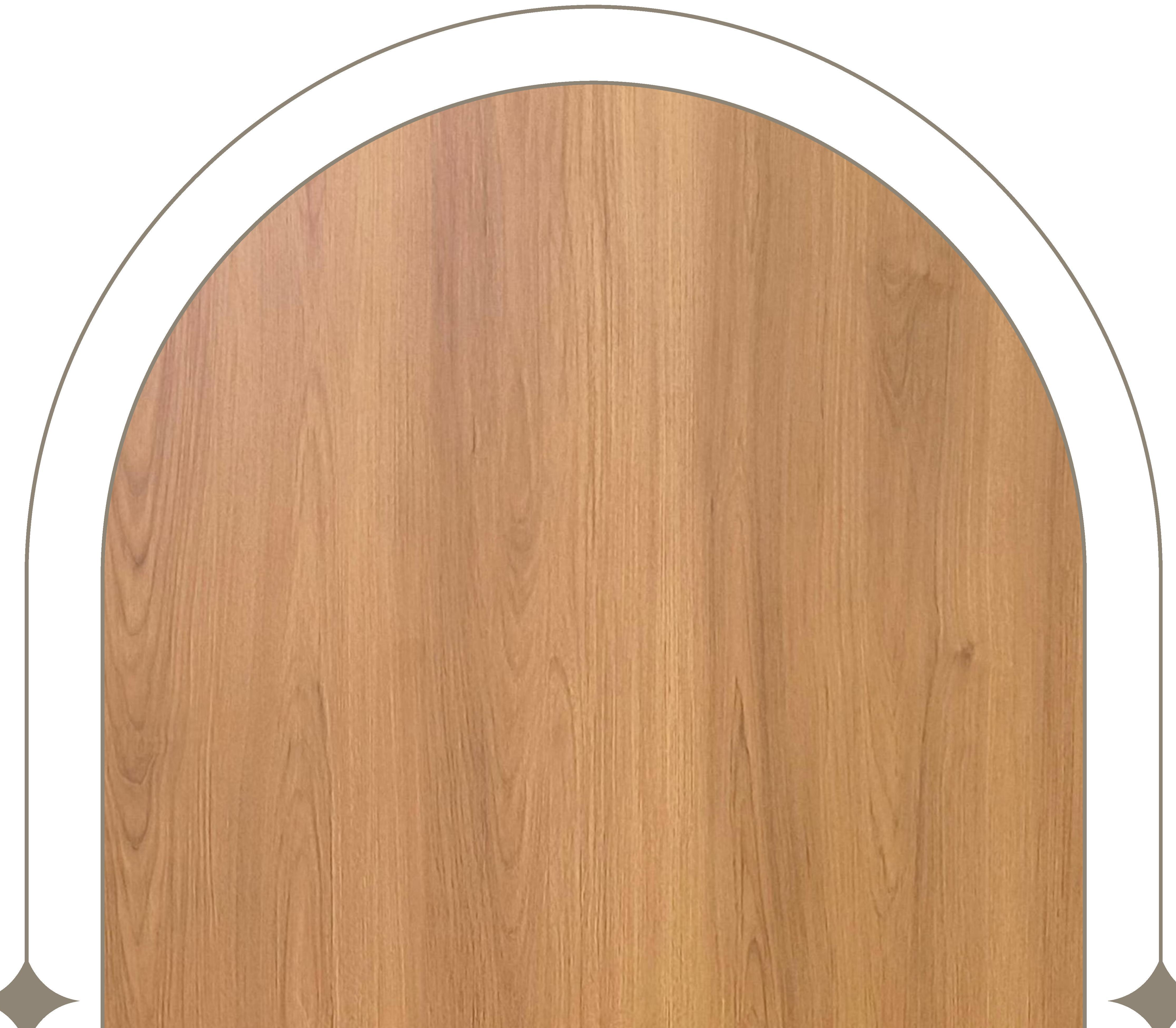 Brown wood grain laminate with textured finish and vertical grain direction.