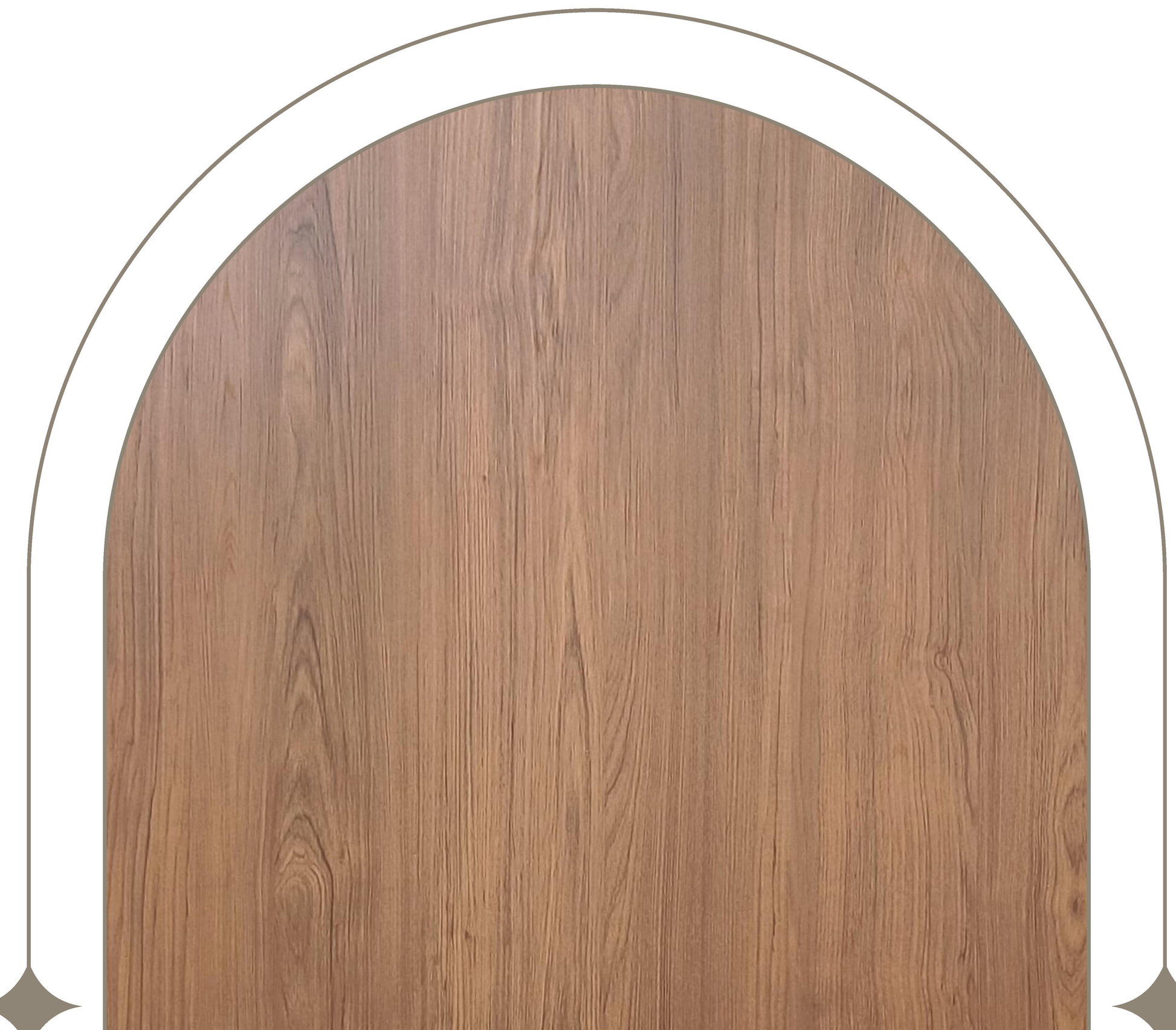 Brown wood laminate with textured finish and vertical grain direction.