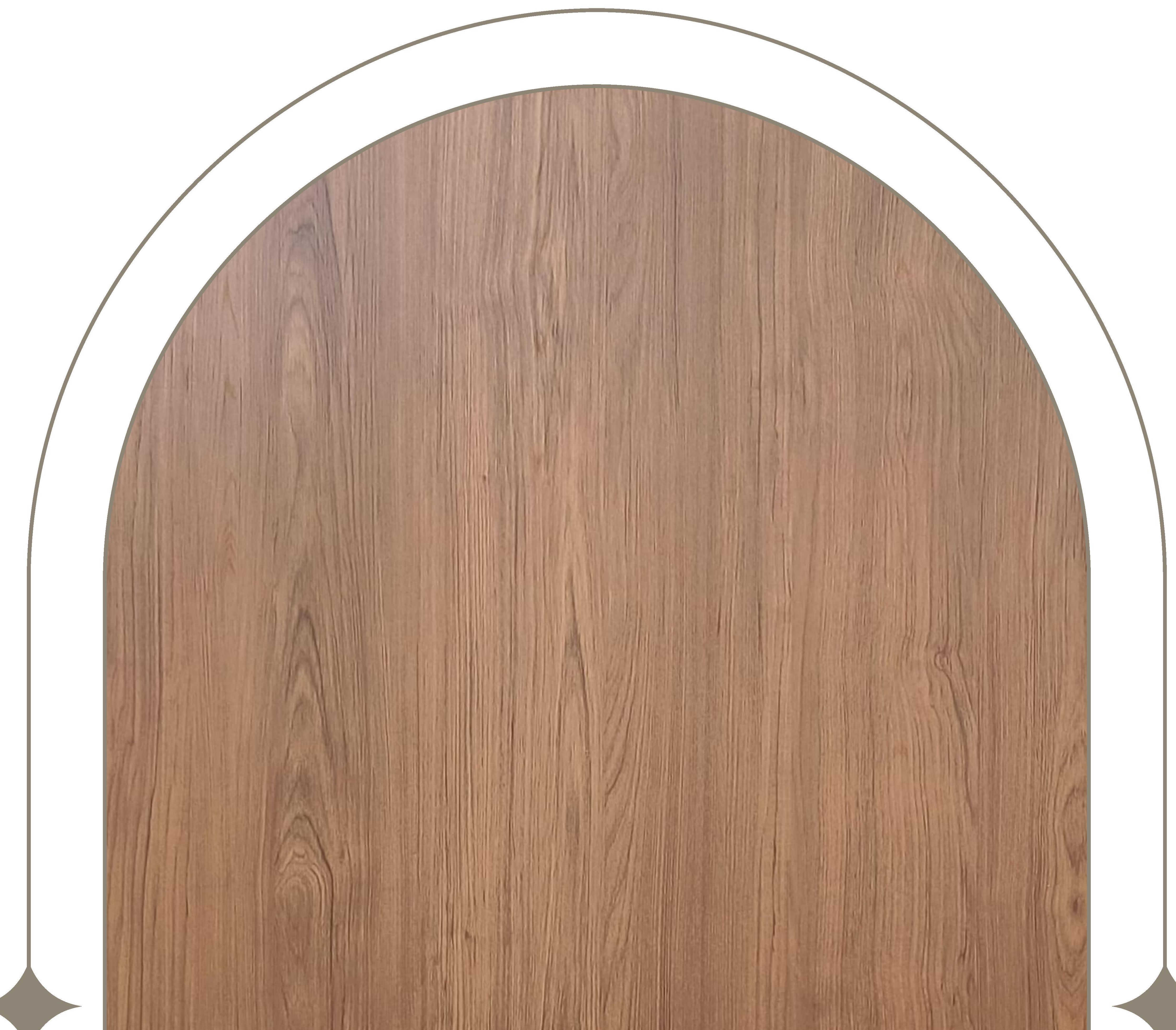 Brown wood laminate with textured finish and vertical grain direction.