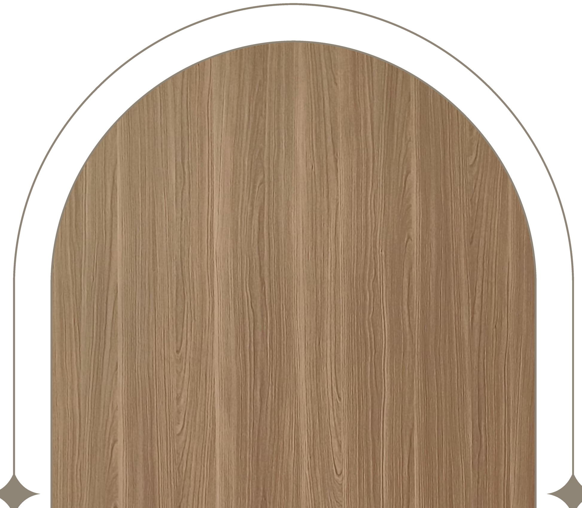 Brown laminate with a wood grain texture and vertical grain direction.