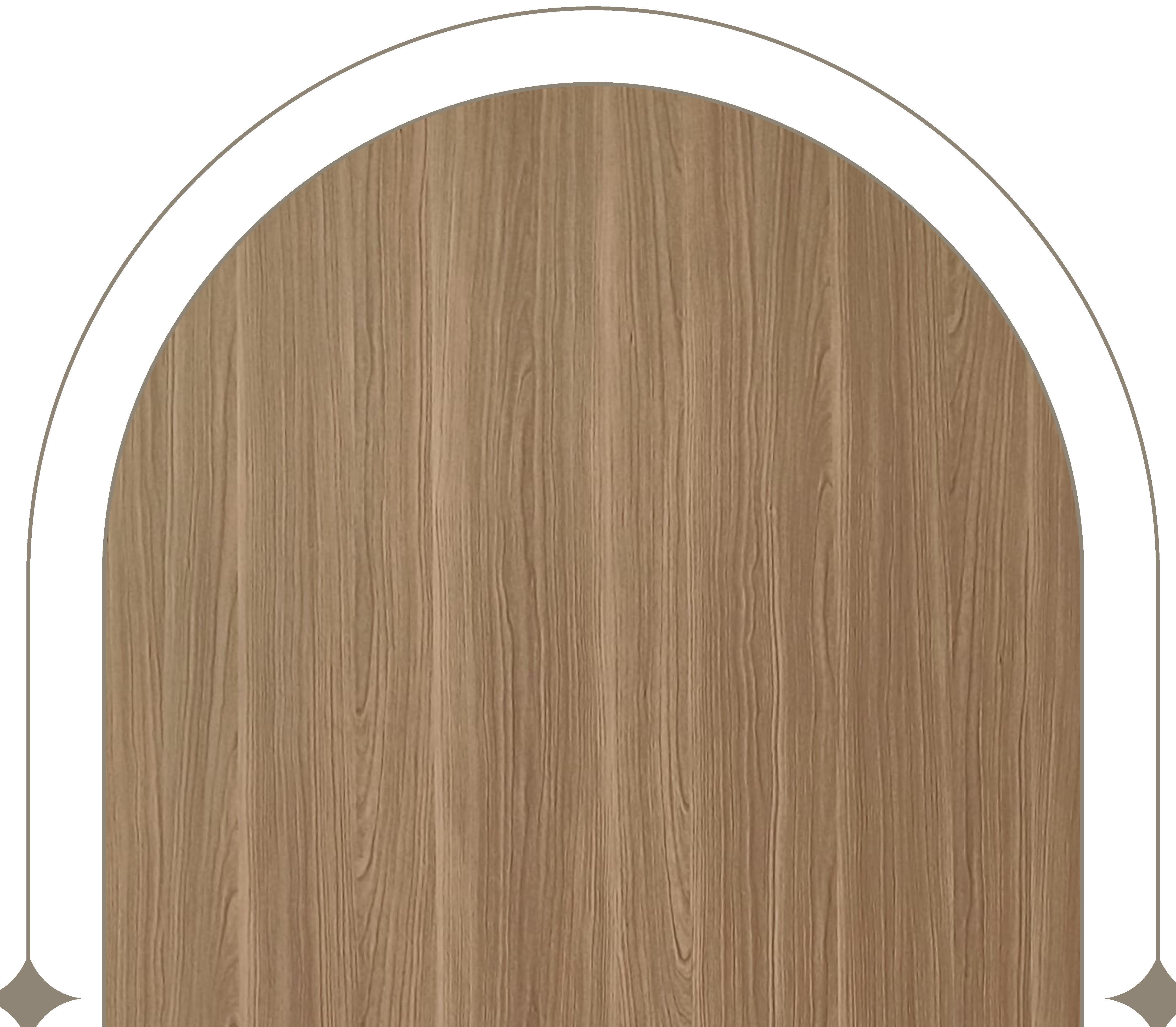 Brown laminate with a wood grain texture and vertical grain direction.
