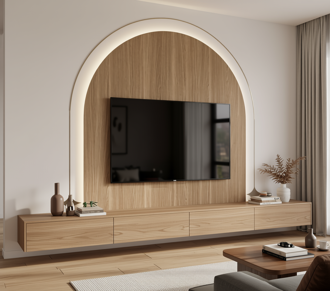 Brown laminate with a wood grain texture and vertical grain direction.