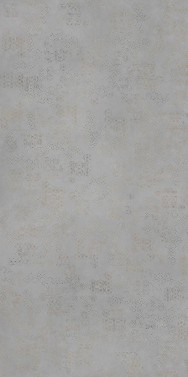 Grey suede finish decorative laminate with subtle pattern and texture, featuring a marble-like design with faint geometric