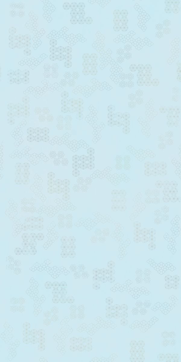 Blue designer laminate with suede finish and geometric pattern, featuring subtle texture and soft sheen in decorative