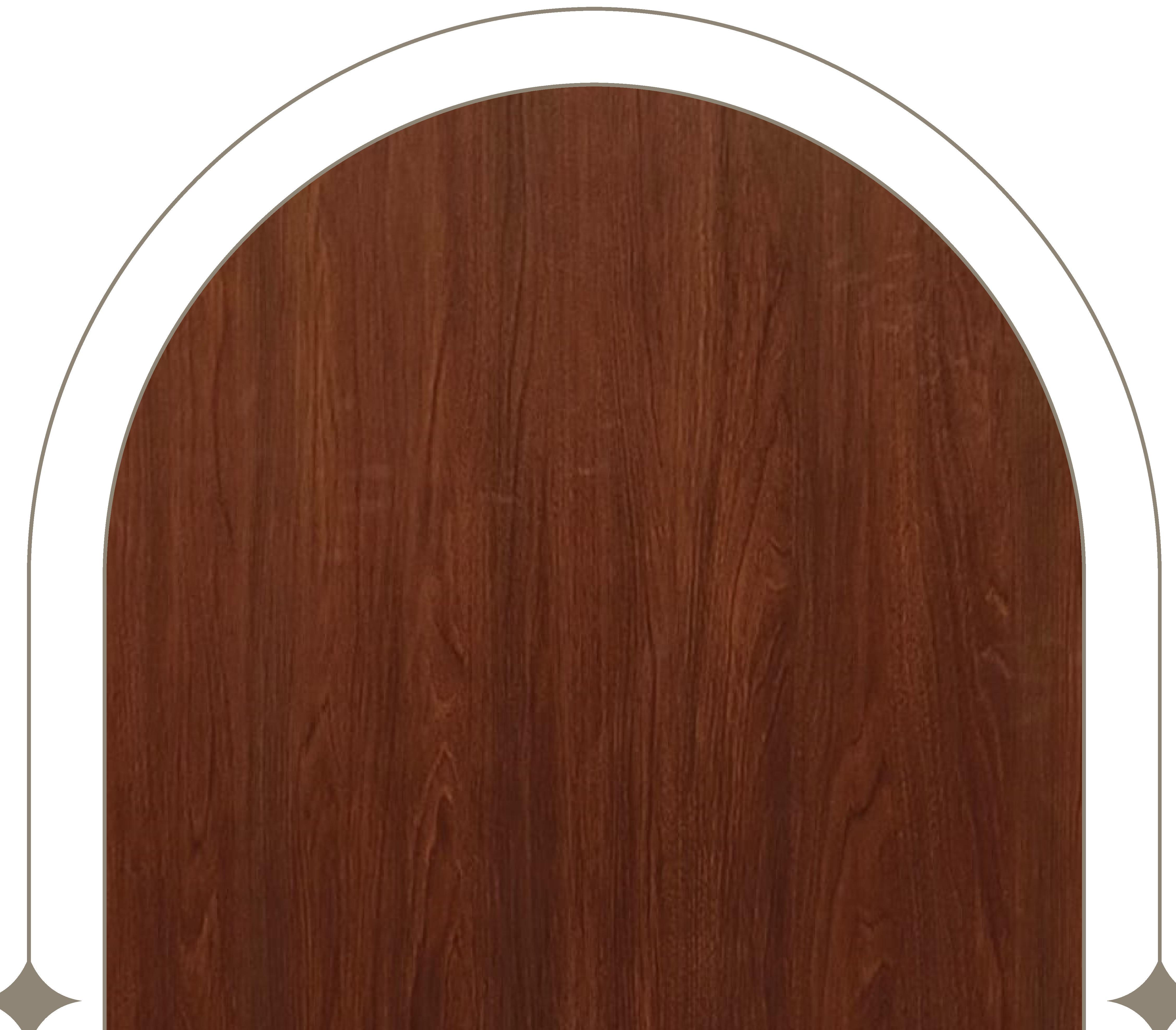 Brown wood laminate with textured finish and vertical grain direction.