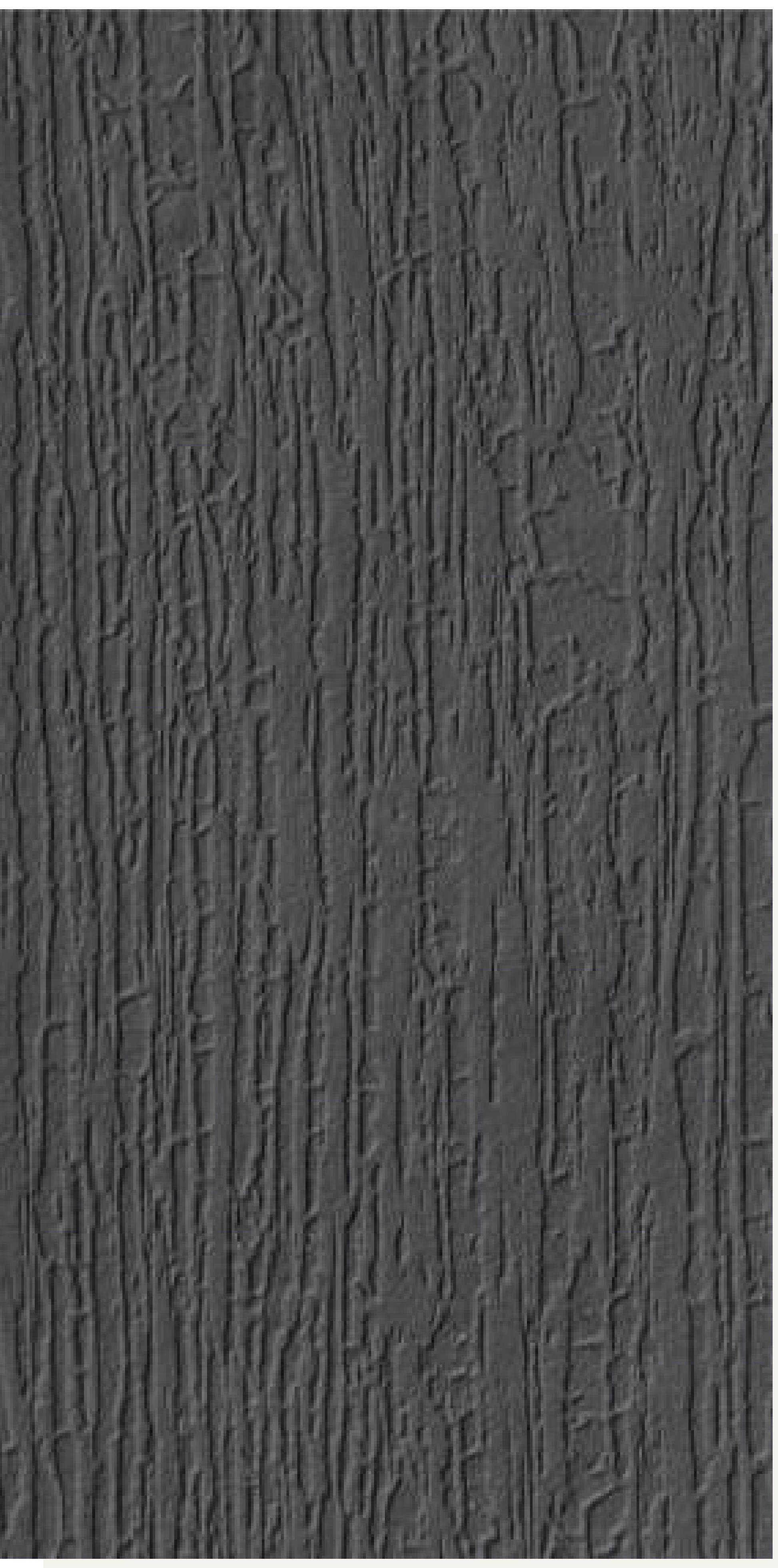 Dark grey textured laminate with vertical wood grain pattern and matte finish.