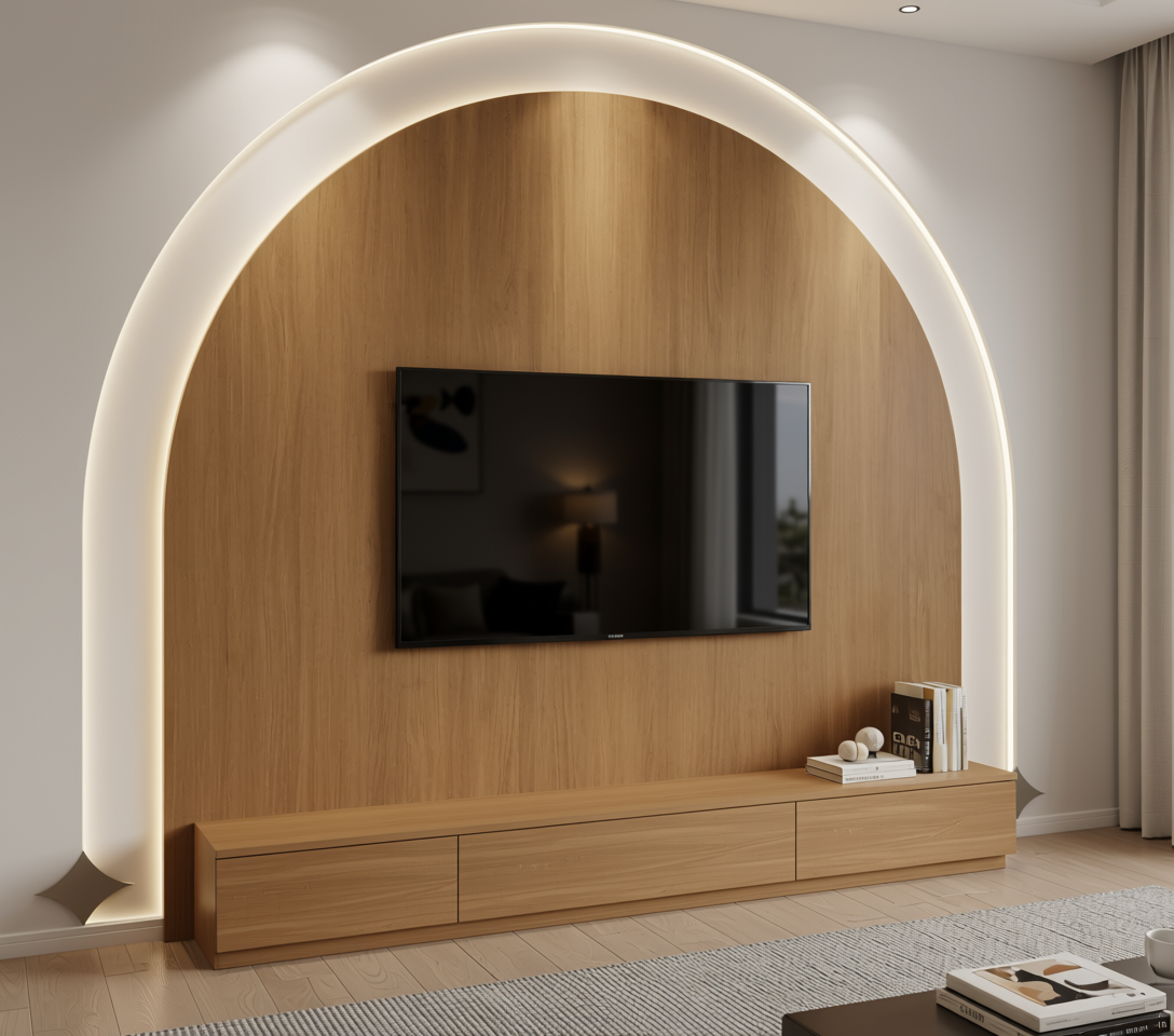 Brown wood laminate with textured finish and vertical grain direction.