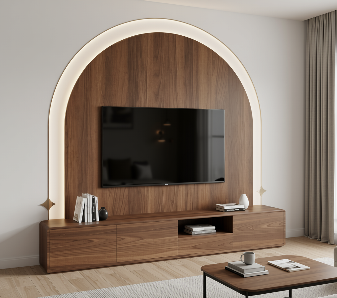 Brown wood laminate with textured finish and vertical grain direction.