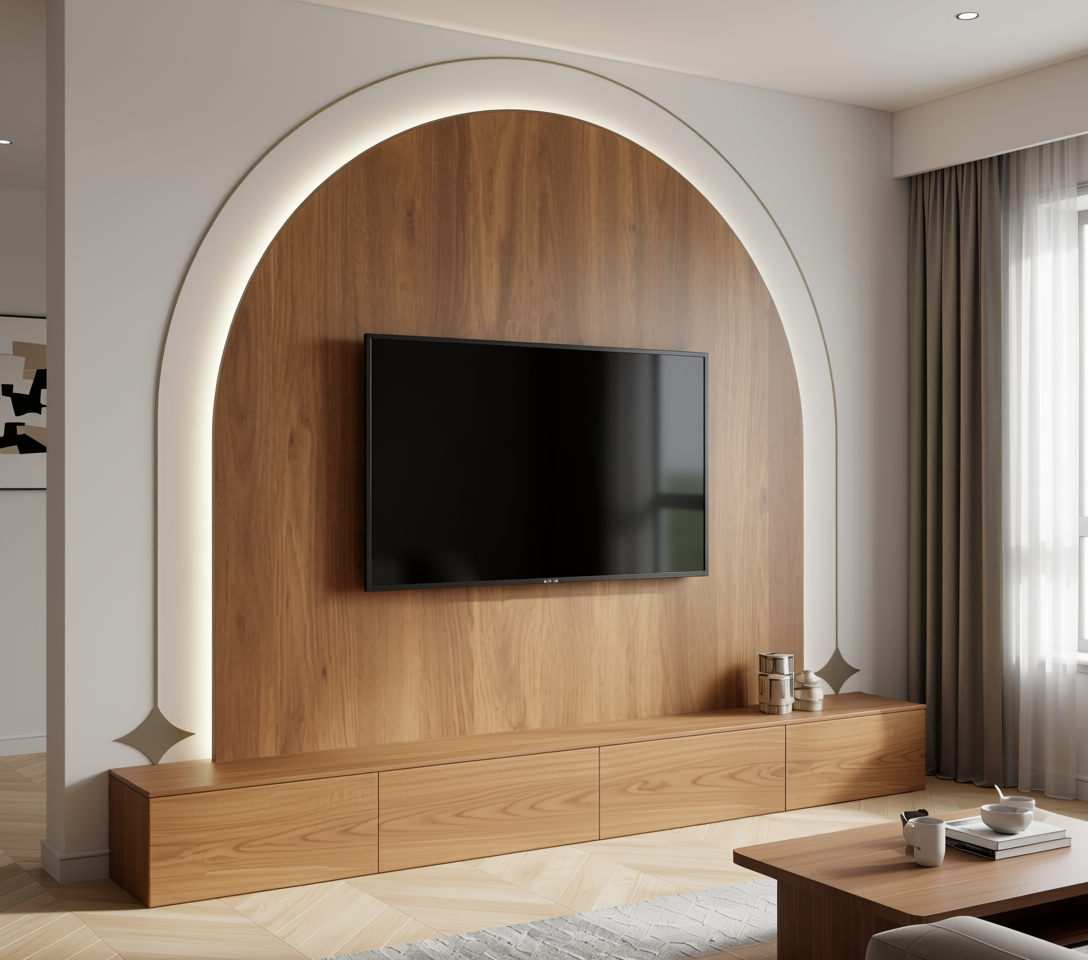 Brown wood laminate with textured finish and vertical grain pattern.