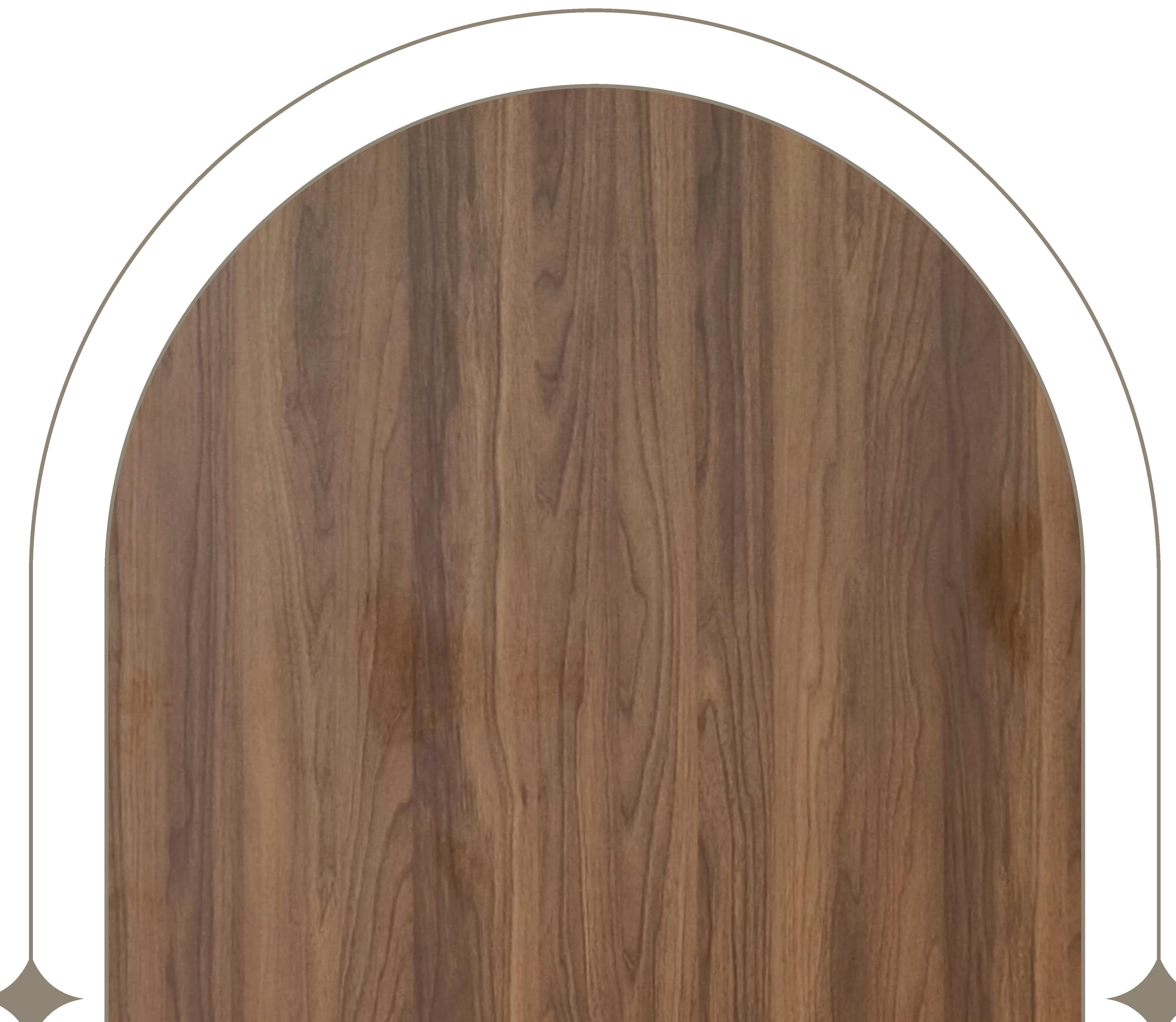 Brown wood laminate with textured finish and vertical grain direction.