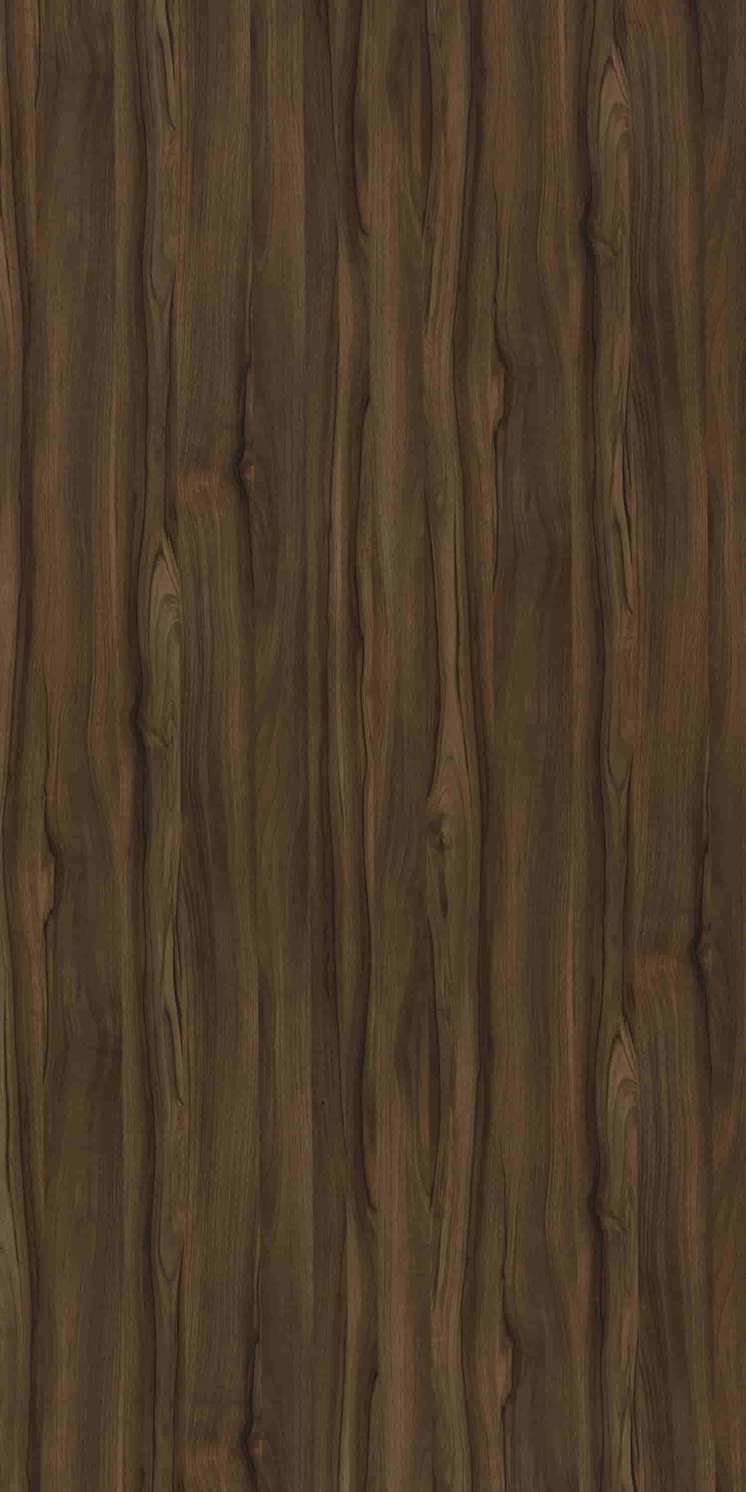 Brown wood laminate with suede finish and wood grain texture, showing vertical grain pattern and natural wood appearance.
