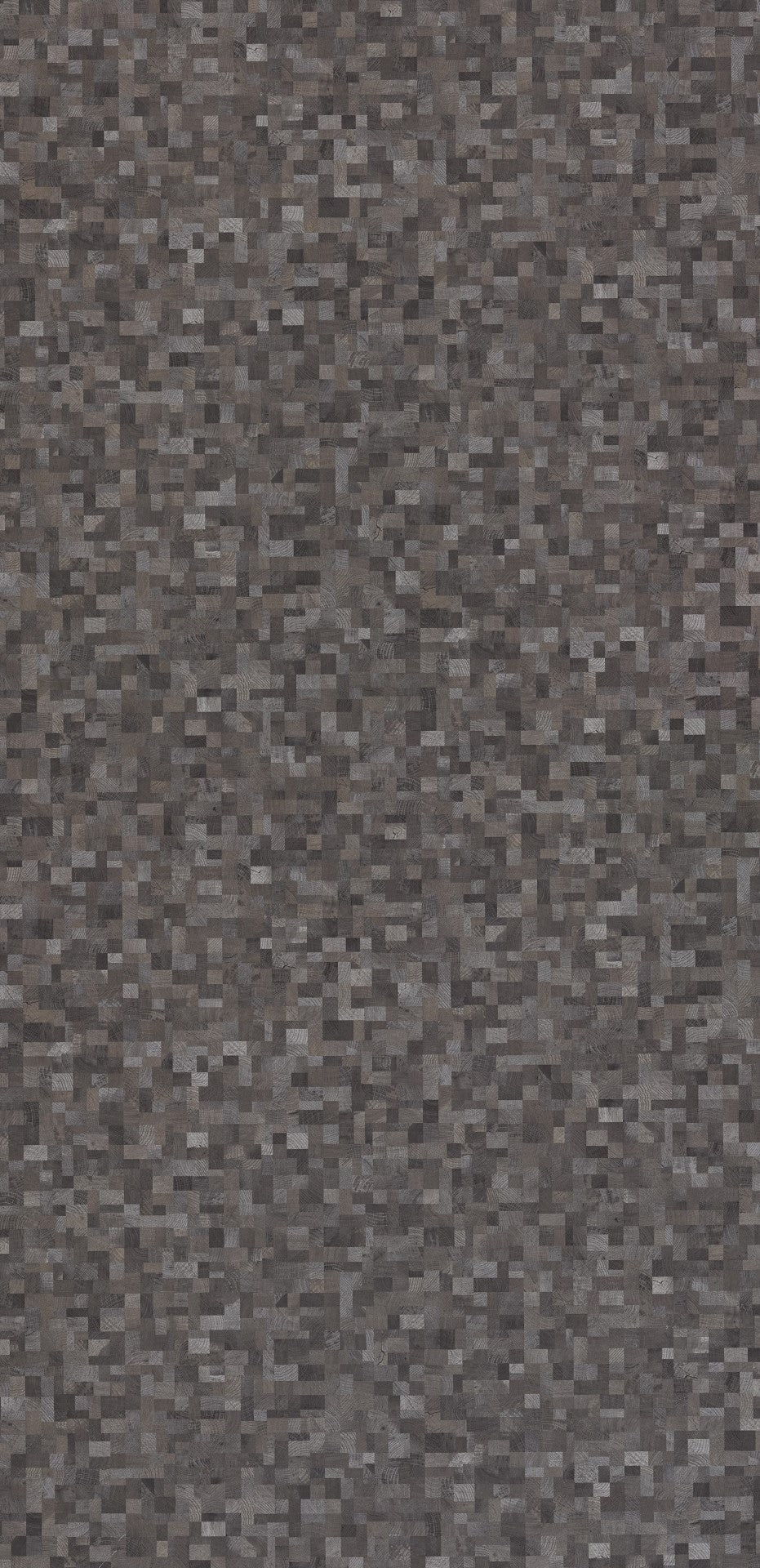 Grey abstract laminate with suede finish and mosaic pattern, featuring small square tiles in varying shades of grey.