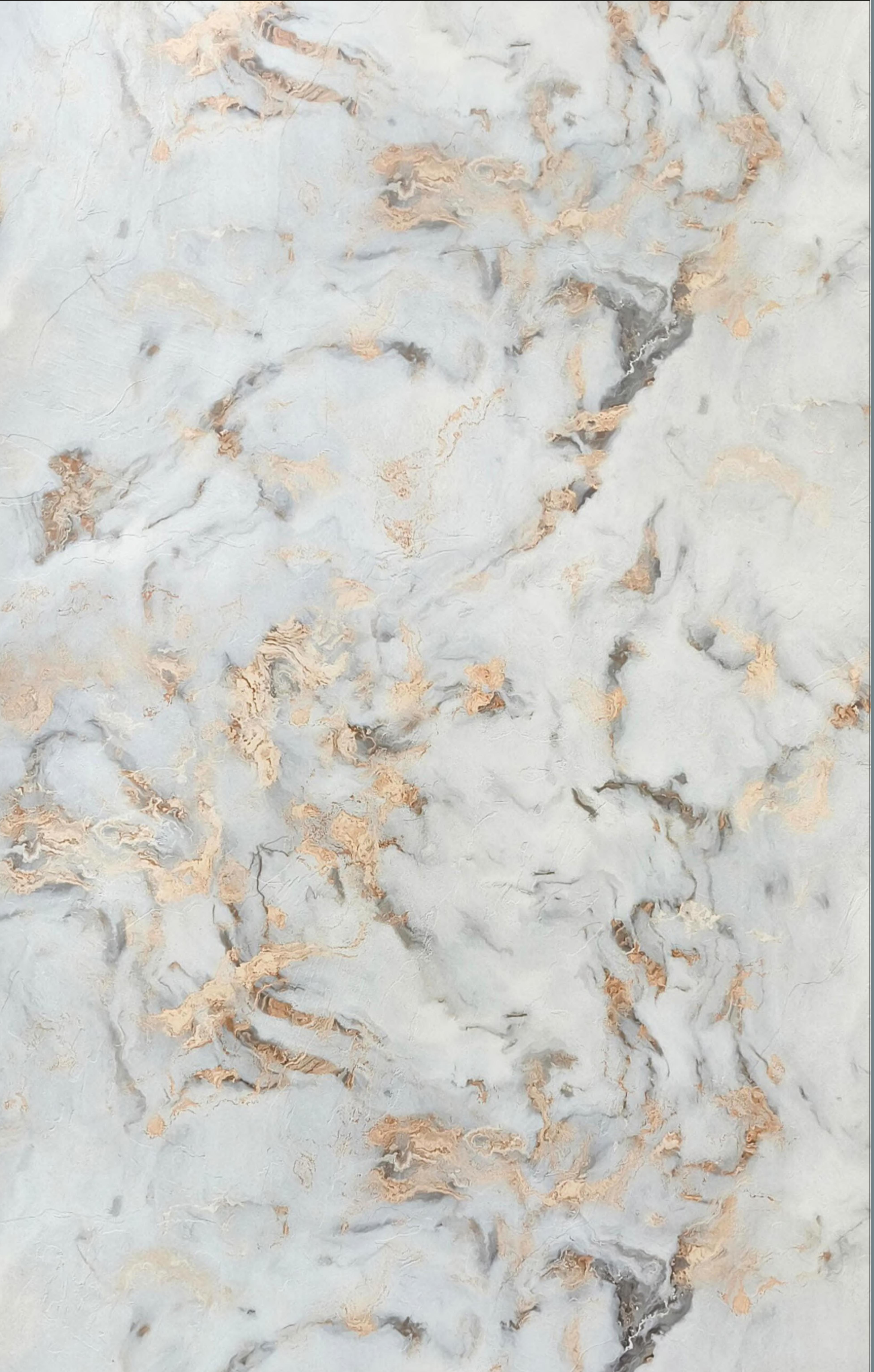 White marble laminate with gold and gray veining, textured finish.