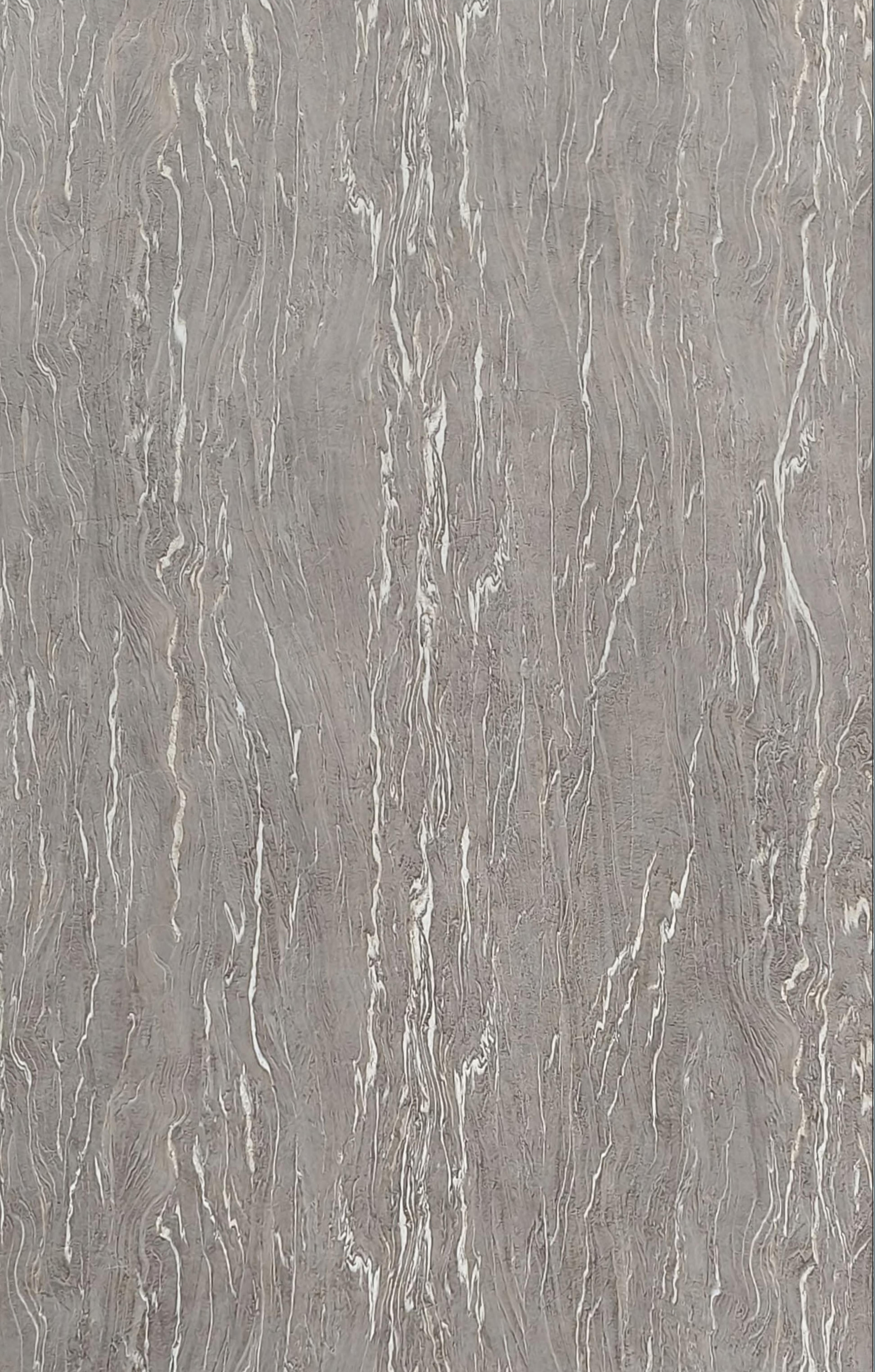 Silver laminate with a glossy, wavy, fluted texture and vertical pattern.