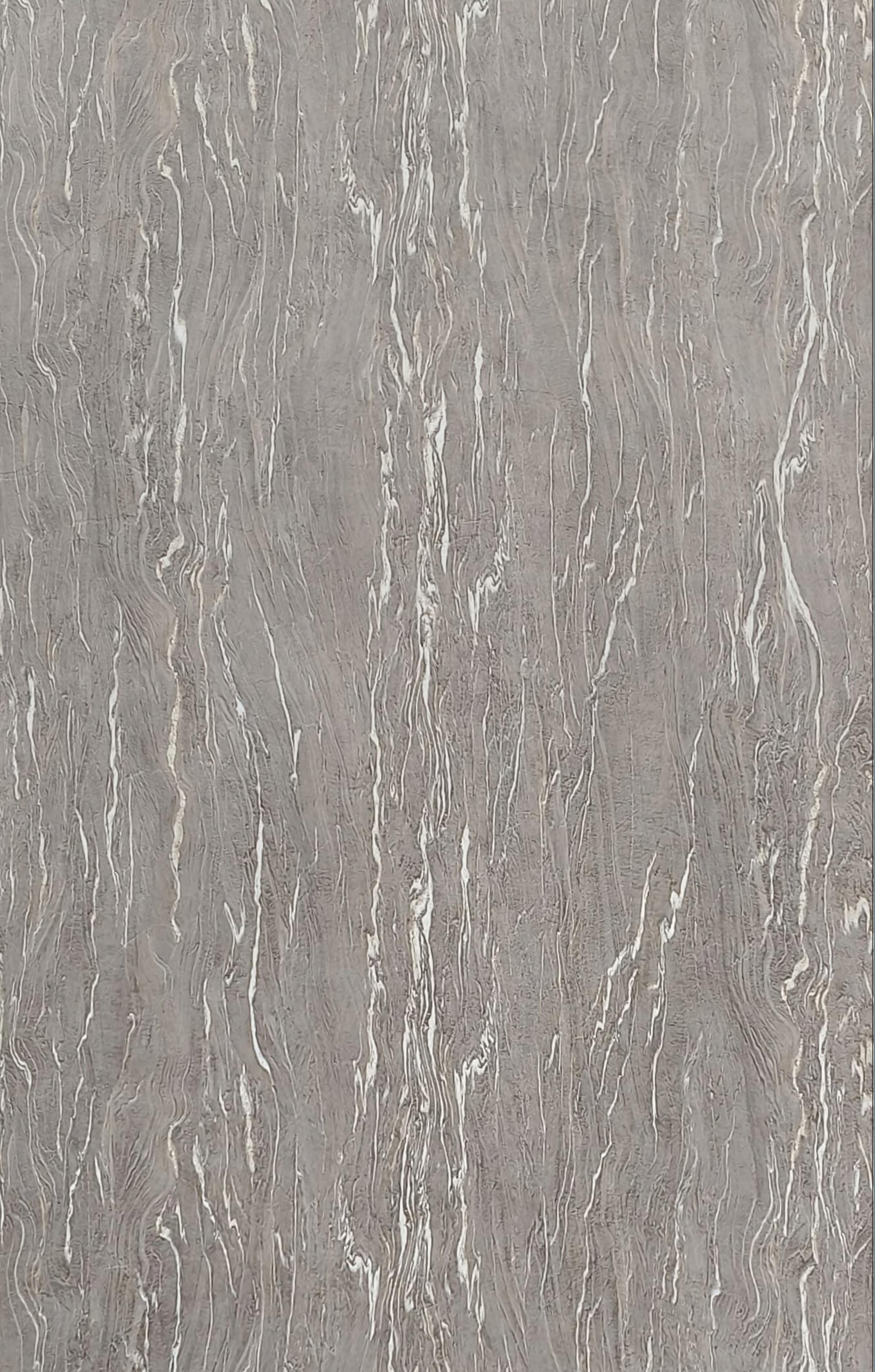 Silver laminate with a glossy, wavy, fluted texture and vertical pattern.
