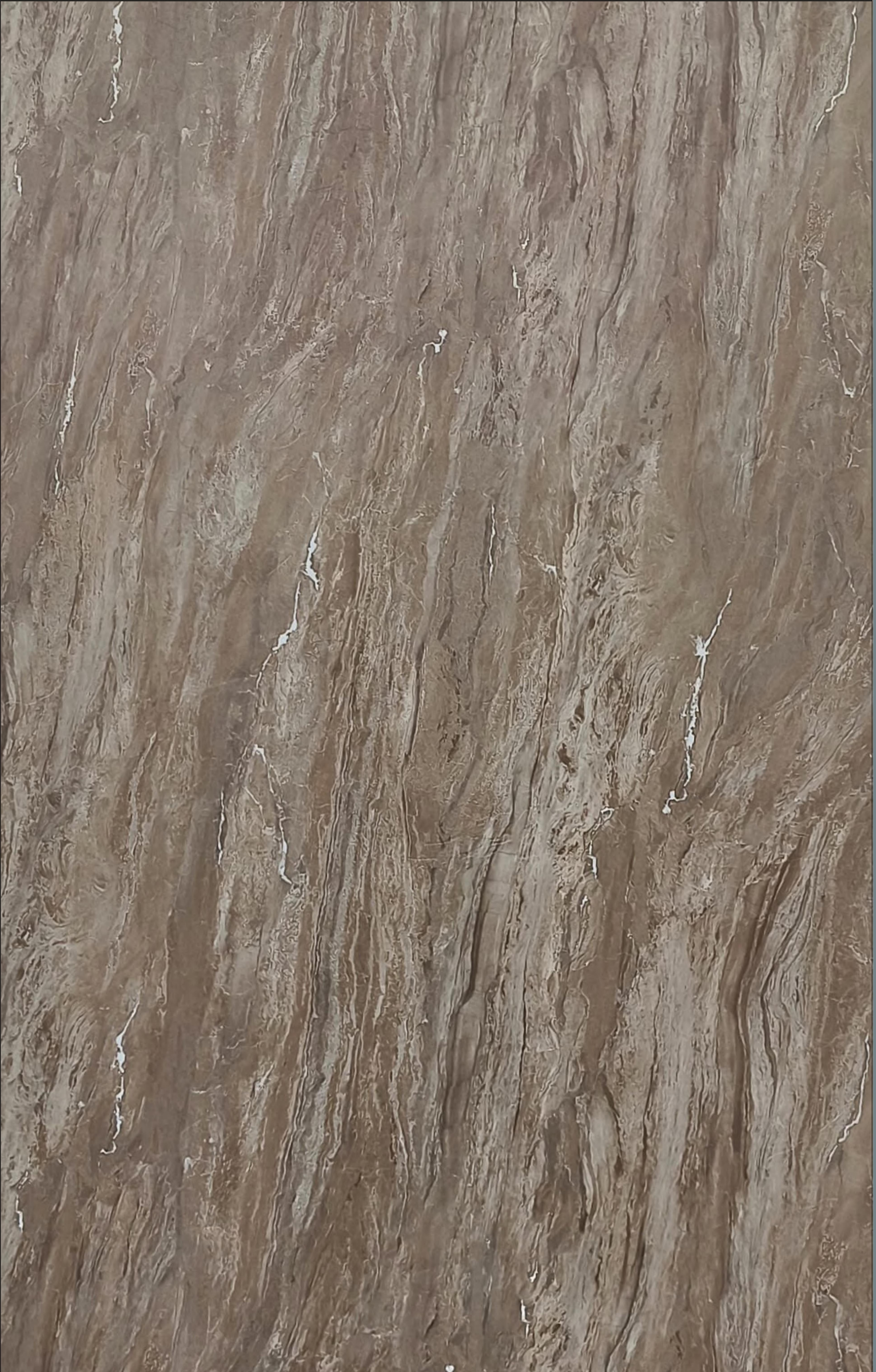 Brown marble laminate with glossy finish and vertical white veining pattern.