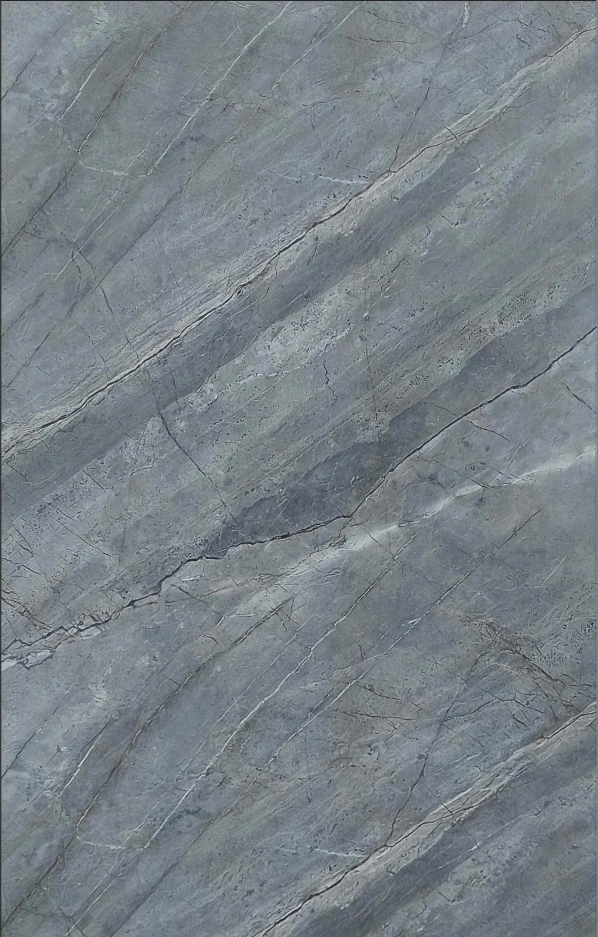 Grey marble laminate with diagonal streaks and glossy finish.