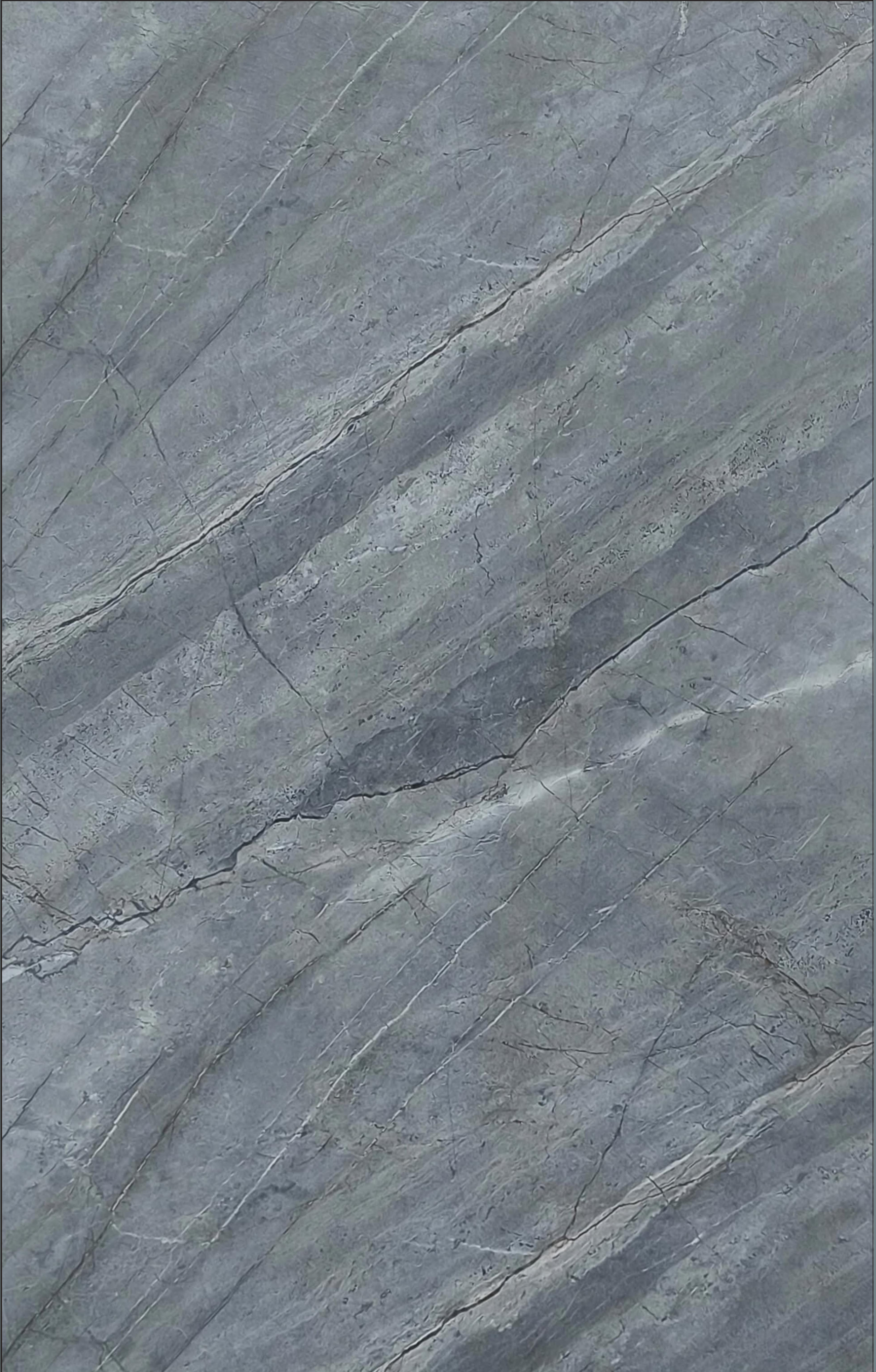 Grey marble laminate with diagonal streaks and glossy finish.