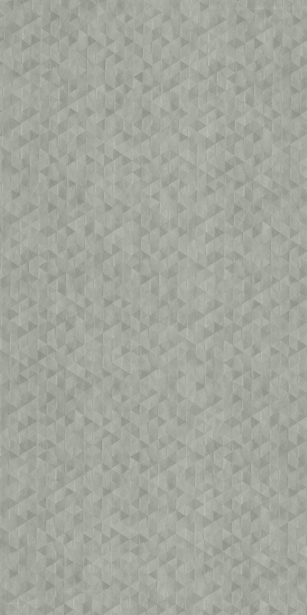 Grey suede finish decorative laminate with 3D geometric pattern and textured surface