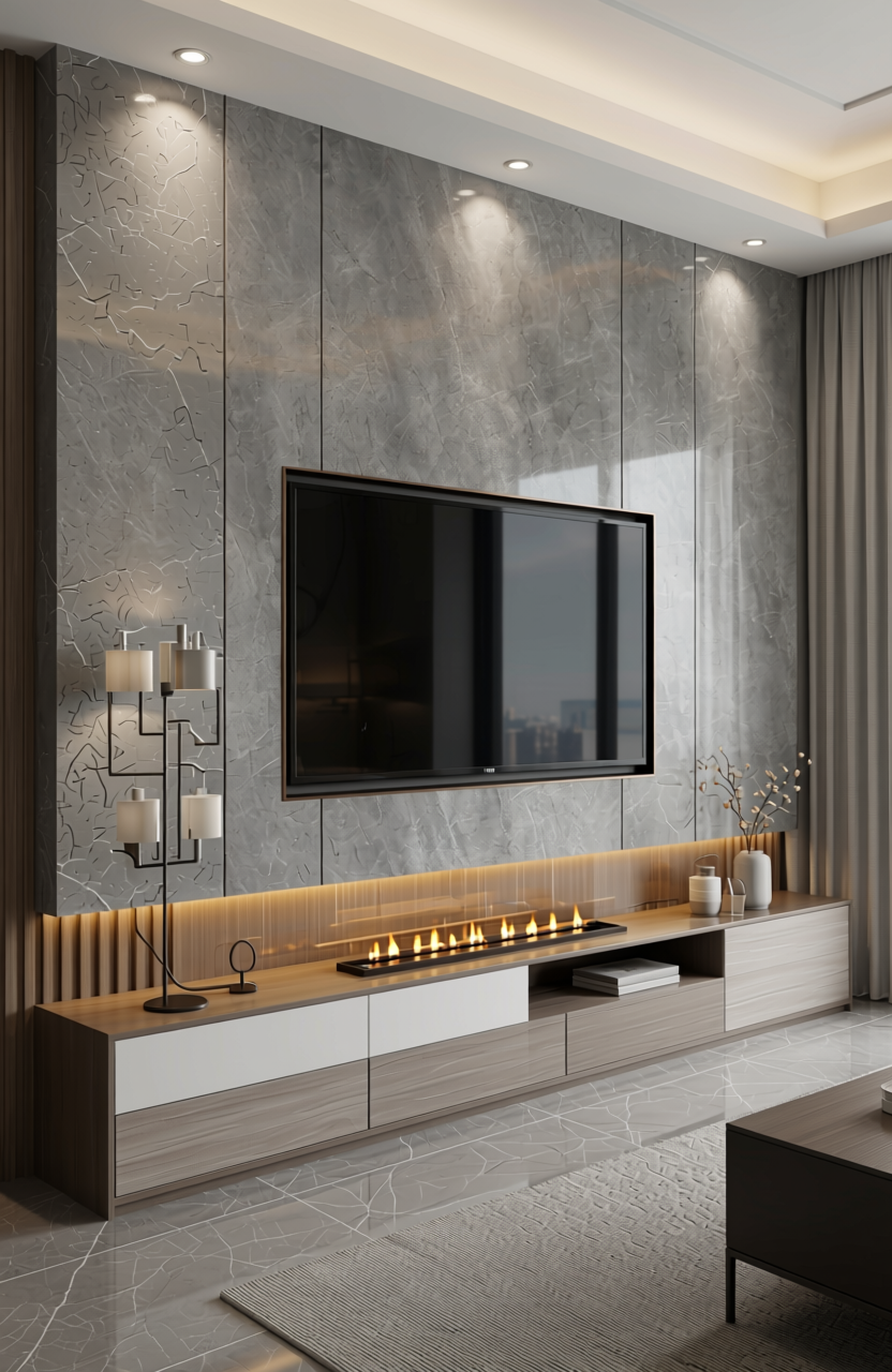 Grey matte laminate with marble-like texture and subtle white veining pattern.