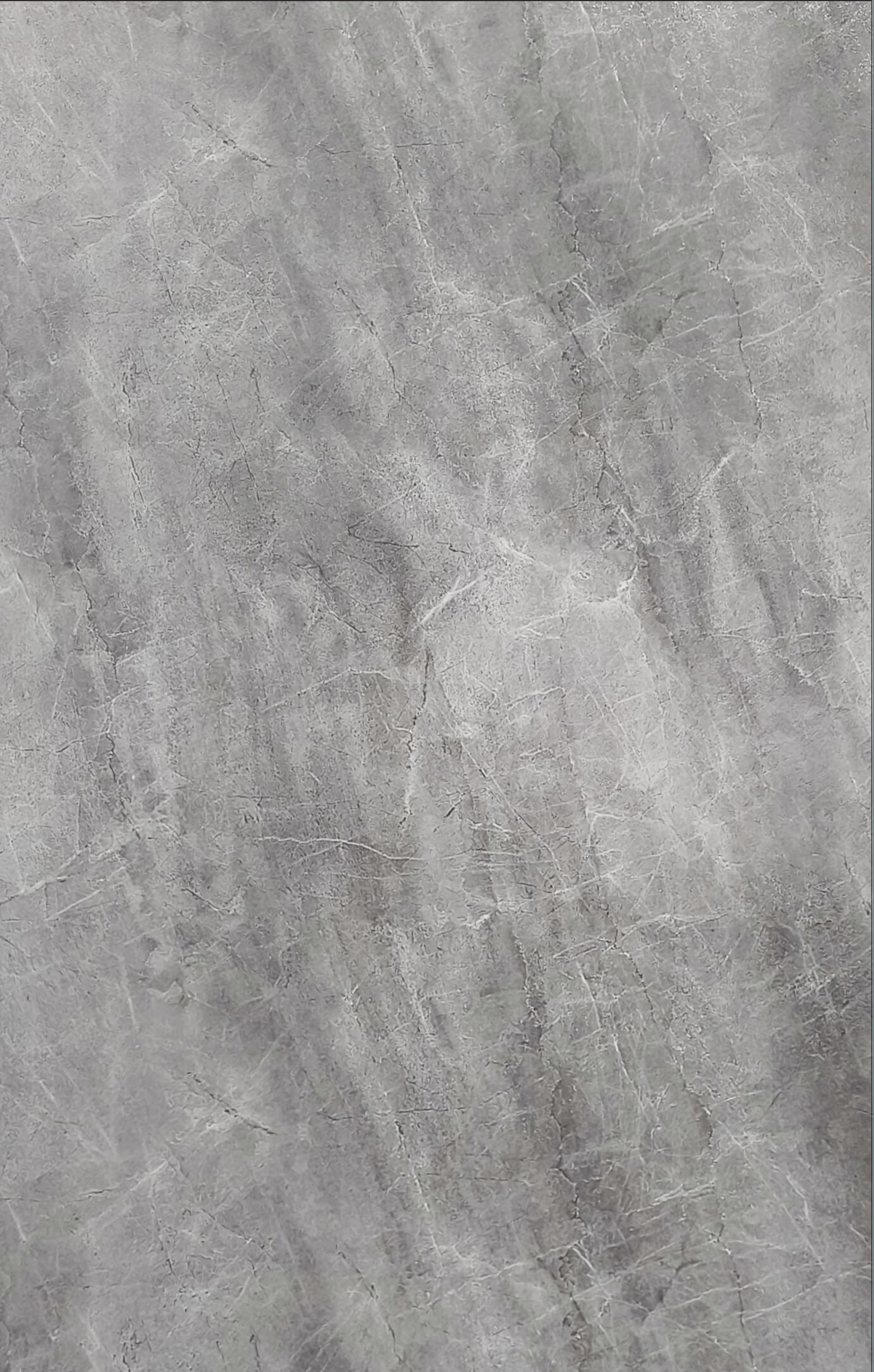 Grey matte laminate with marble-like texture and subtle white veining pattern.
