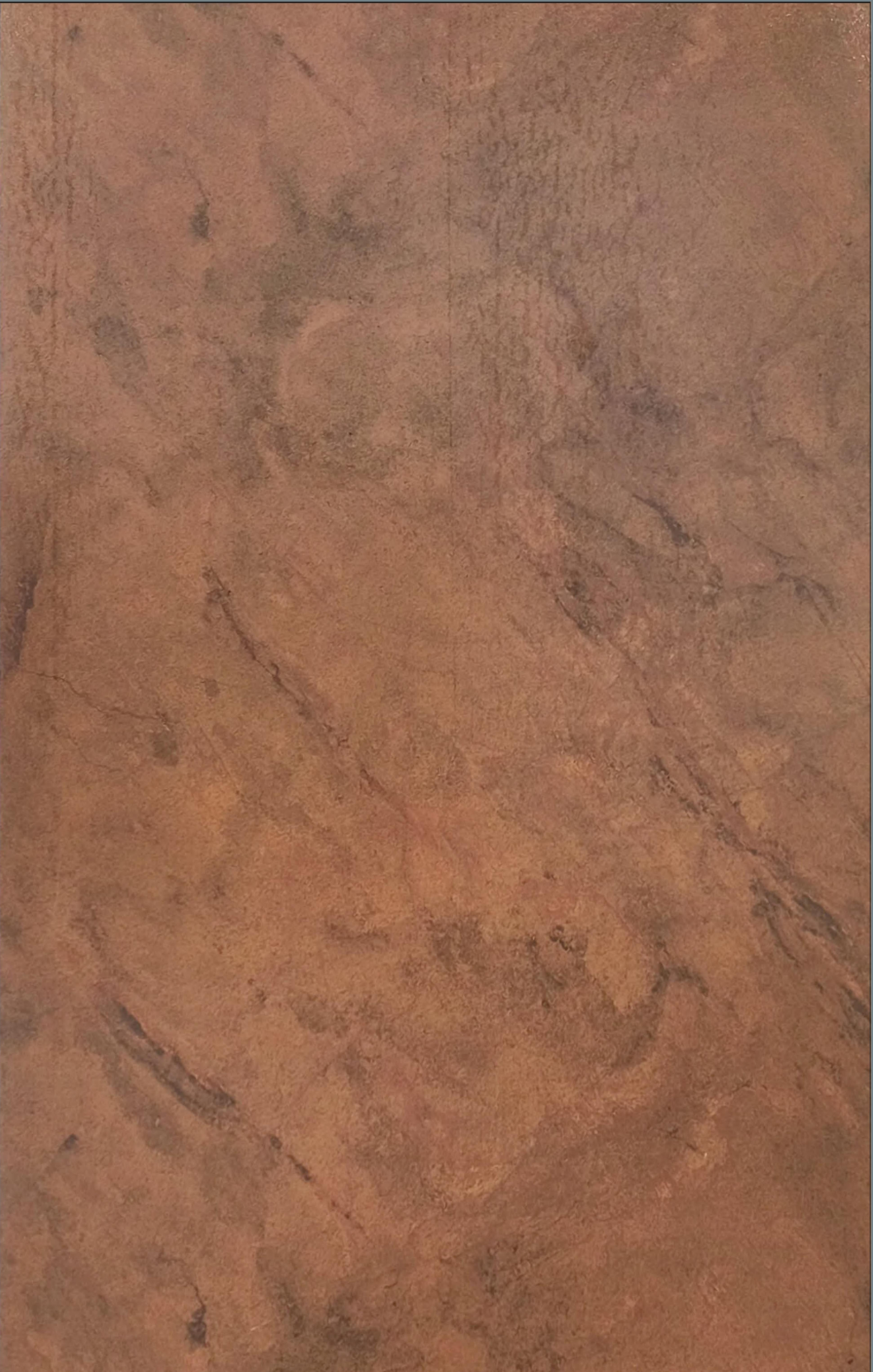 Brown laminate with leather-like texture and subtle darker brown marbled pattern.