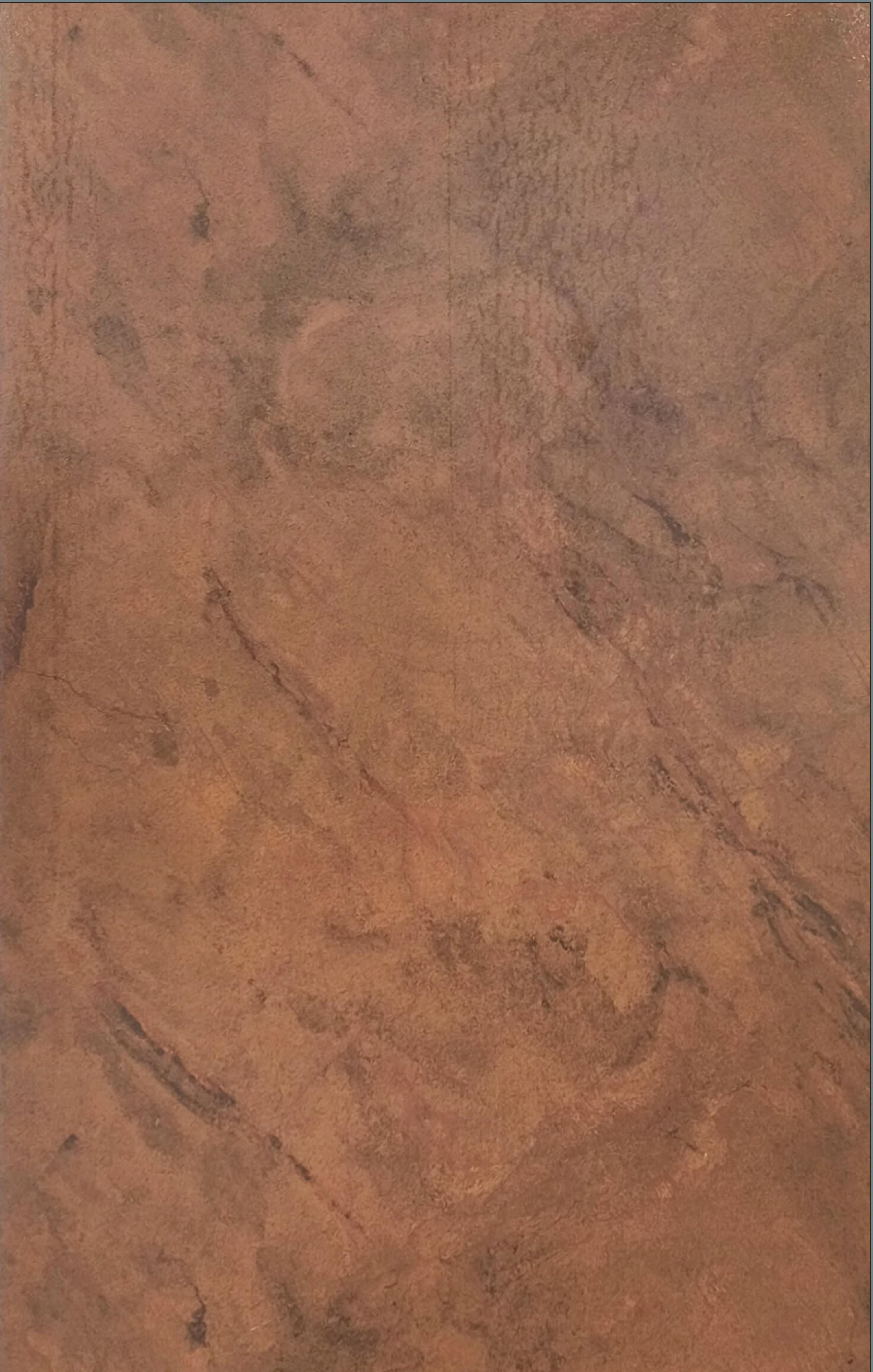 Brown laminate with leather-like texture and subtle darker brown marbled pattern.