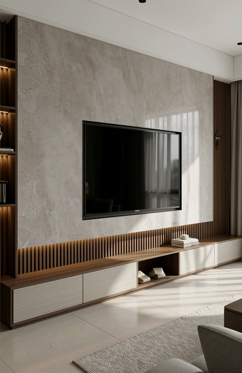 Glossy grey laminate with marble-like texture and subtle veining pattern.