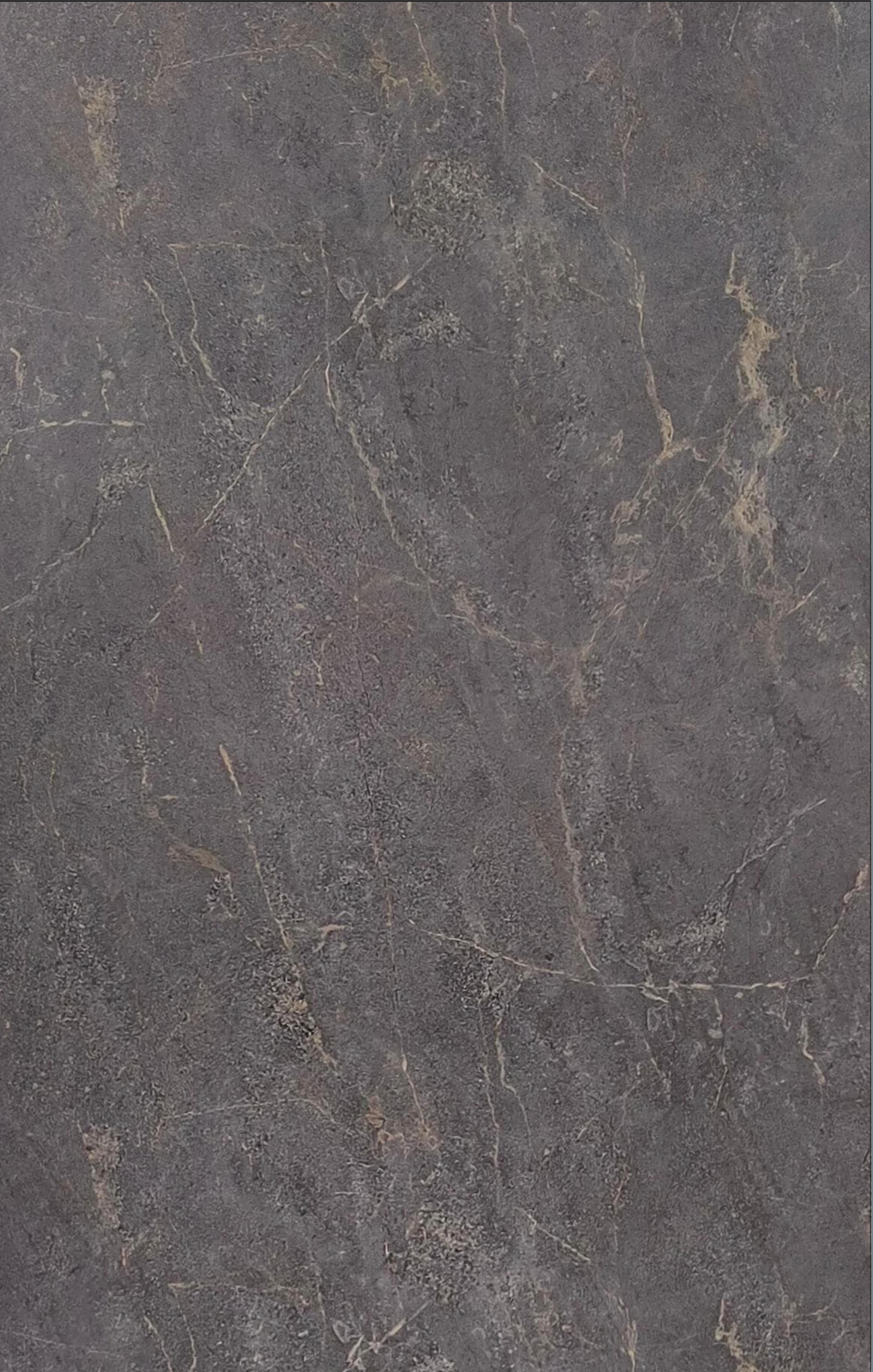 Grey marble laminate with matte finish and subtle beige veining throughout.