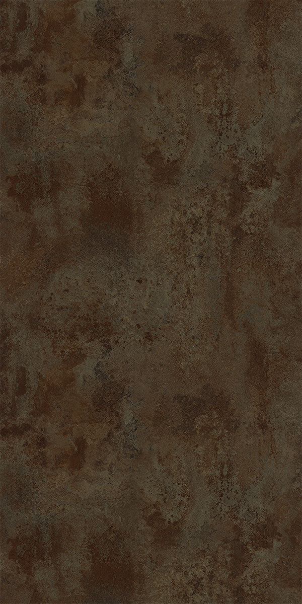 Brown suede finish decorative laminate with textured mottled pattern and subtle sheen