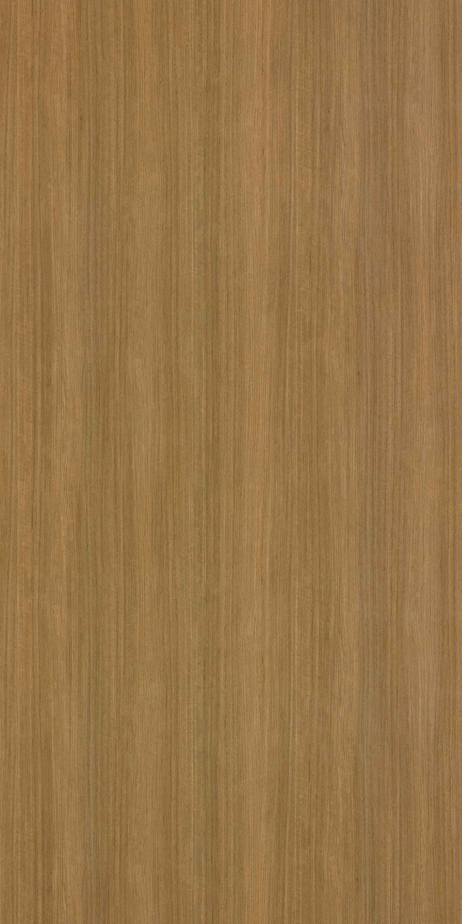 Brown wood grain laminate with glossy finish and vertical texture pattern