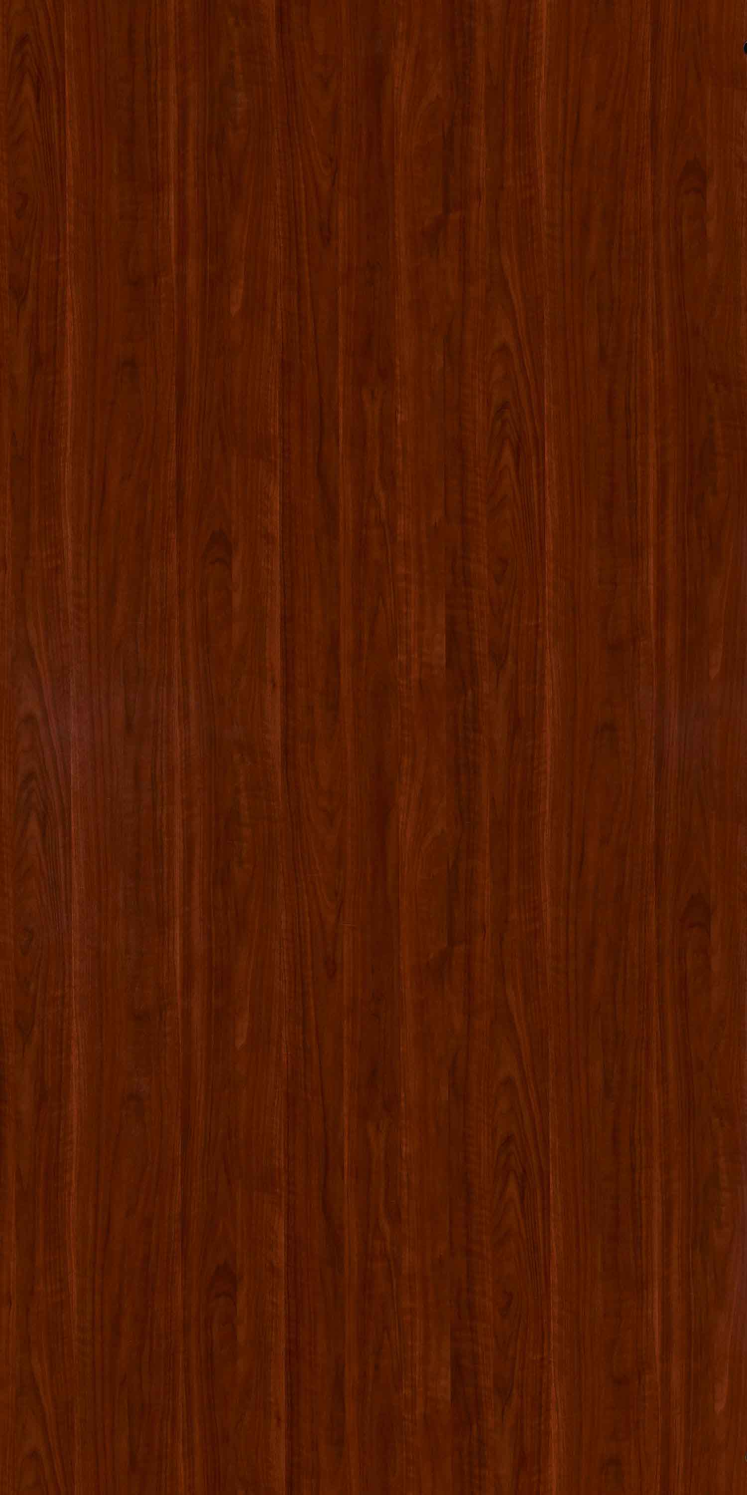 Brown wood grain laminate with glossy finish and vertical wood pattern texture