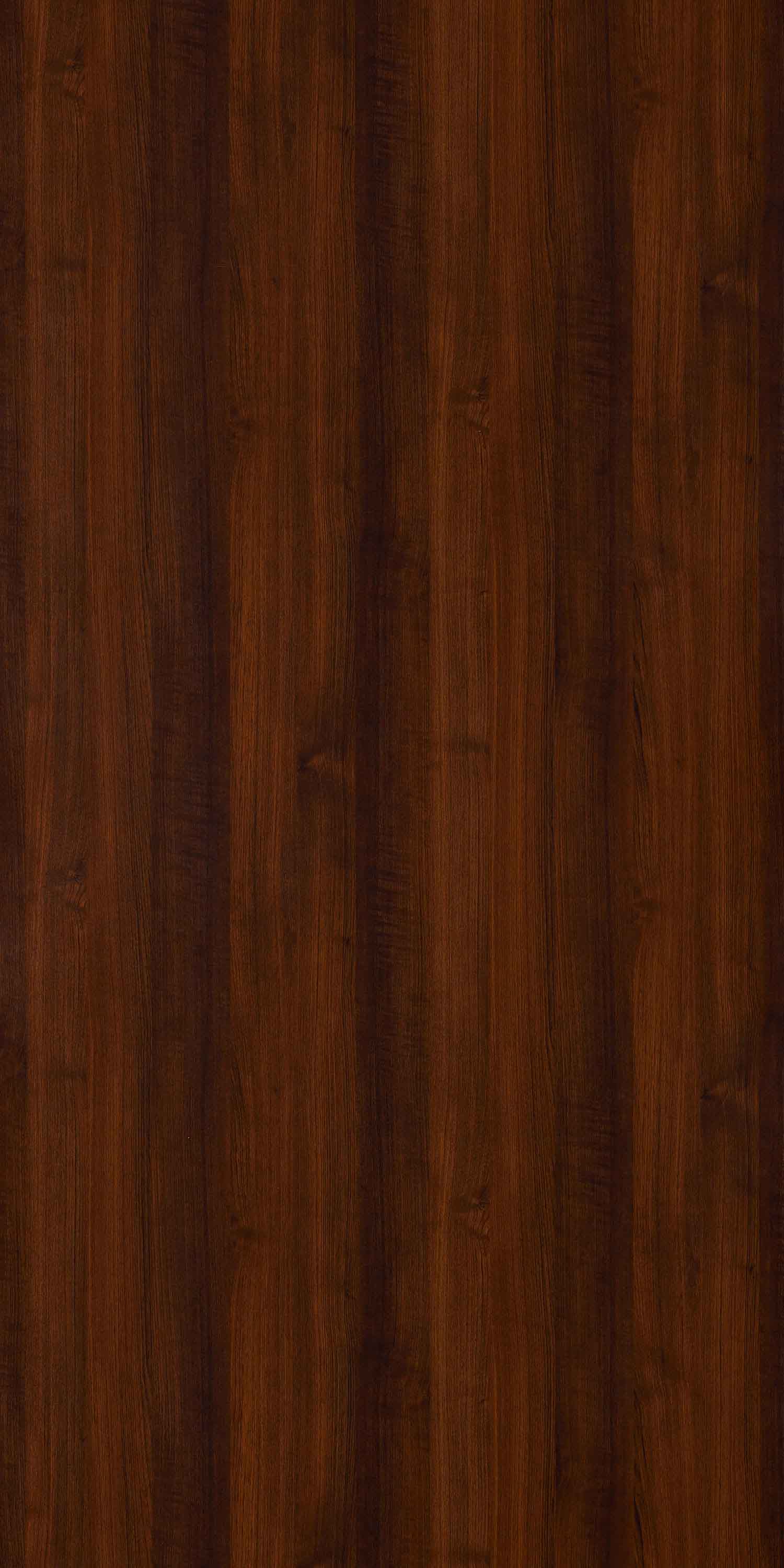 Brown wood grain laminate with glossy finish and vertical wood pattern texture