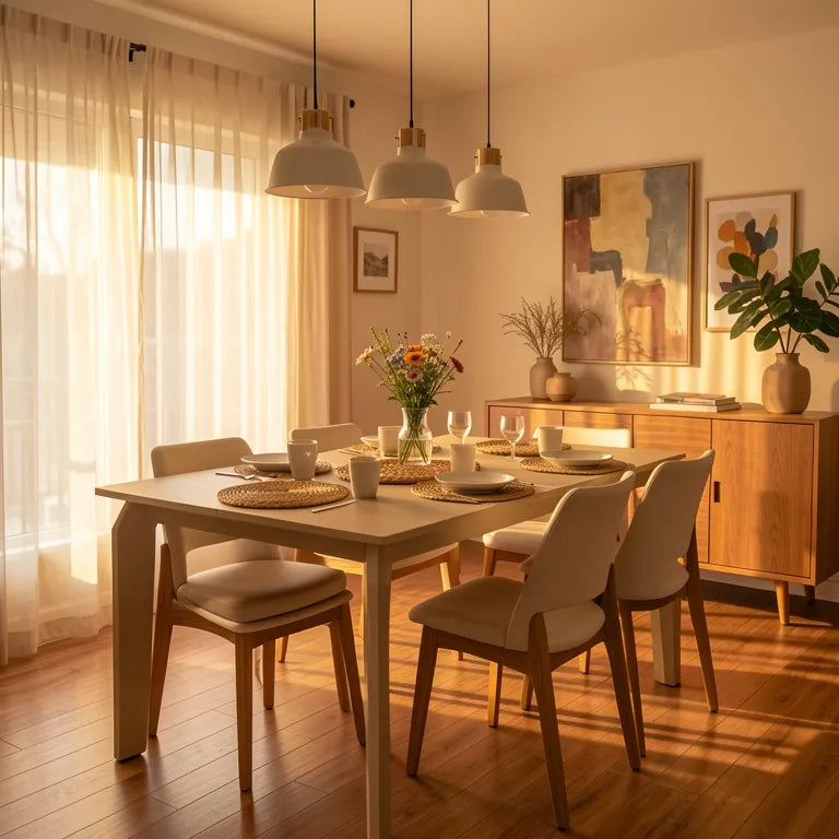 Beige matte laminate with a geometric pattern and subtle wood grain texture.