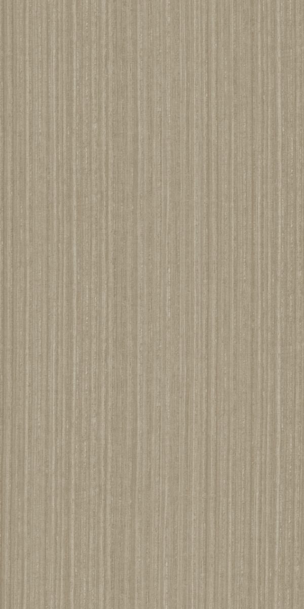Beige suede finish decorative laminate with vertical wood grain texture and subtle sheen, showcasing a wood-like pattern and
