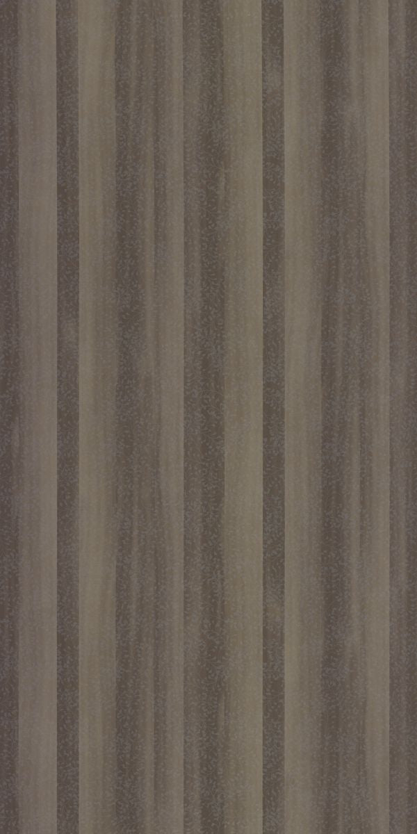 Grey fluted decorative laminate with suede finish and vertical striped pattern, showing textured surface and subtle sheen.