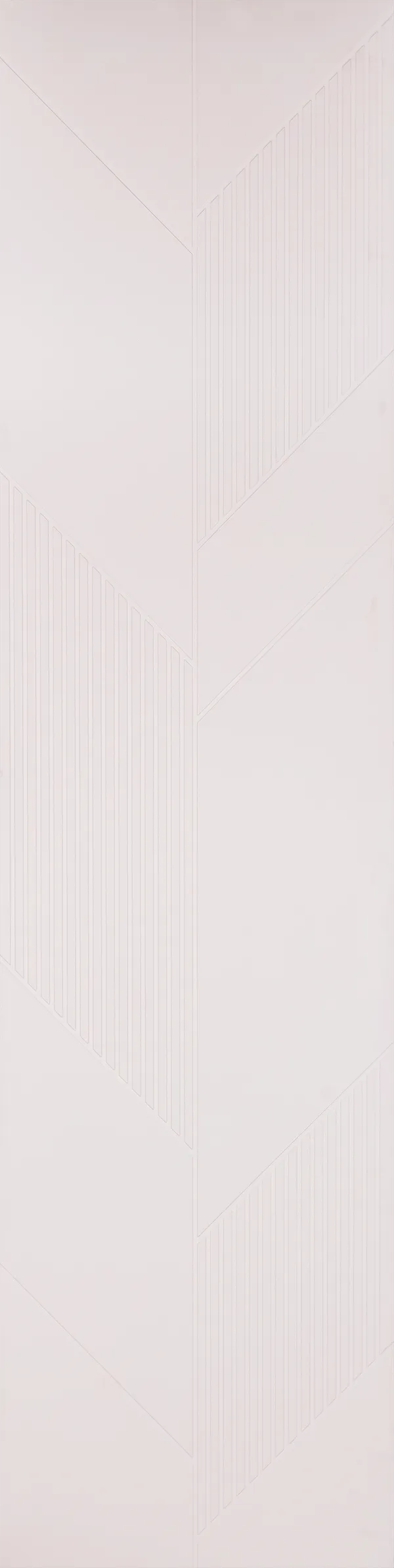 Textured brown designer louver wall panel with vertical slats and embossed pattern on a white background