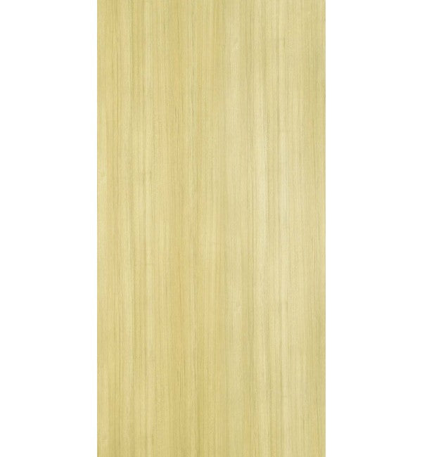Yellow wood grain decorative laminate with suede finish and vertical wood pattern texture
