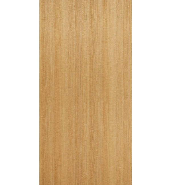 Beige wood grain decorative laminate with suede finish and vertical wood texture pattern