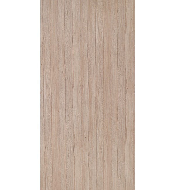 Beige wood grain decorative laminate with vertical texture and subtle sheen on Olmo finish surface.