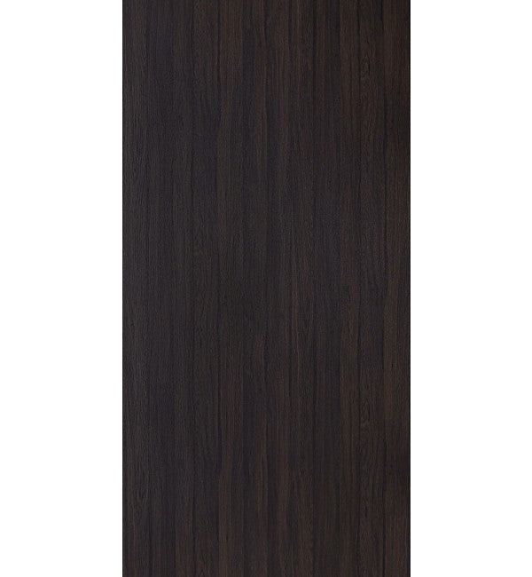 Dark wenge wood grain decorative laminate with barrel finish and visible texture and grain pattern