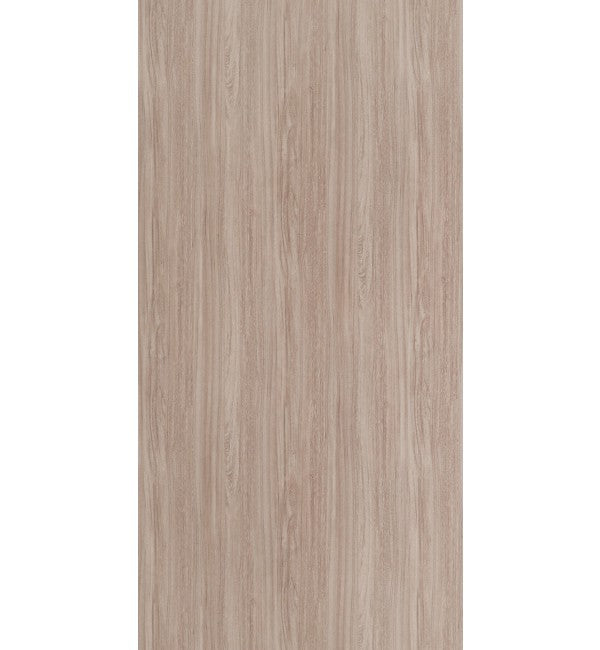 Beige wood grain decorative laminate with vertical texture and subtle embossed pattern, showing Veracious Bark finish.