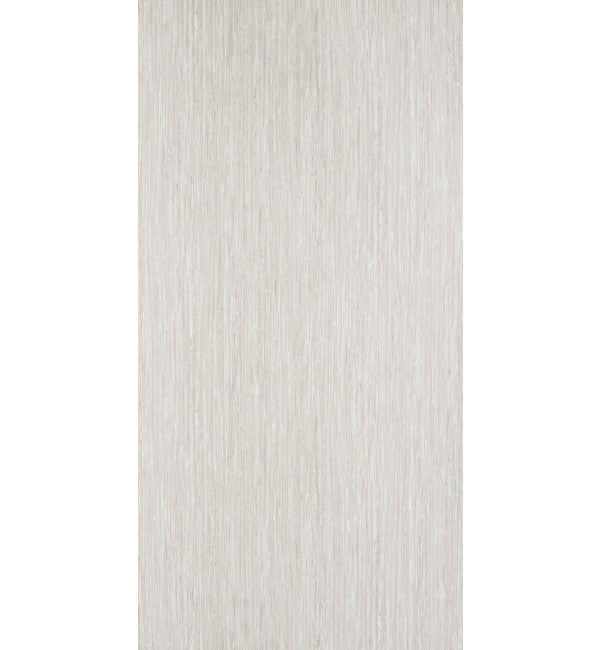 Grey wood grain decorative laminate with suede finish and vertical texture pattern.