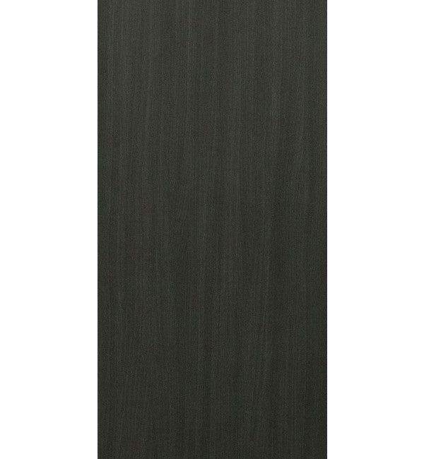 Grey wood grain decorative laminate with suede finish and vertical wood pattern texture.