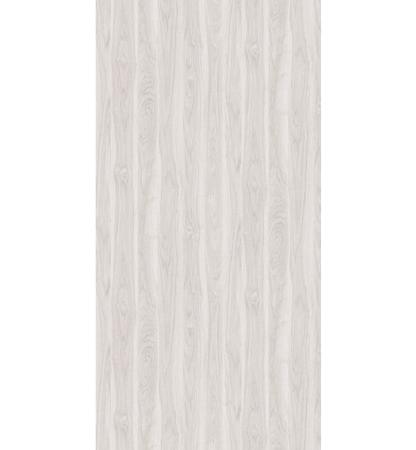 White wood grain decorative laminate with suede finish and vertical wood pattern texture.