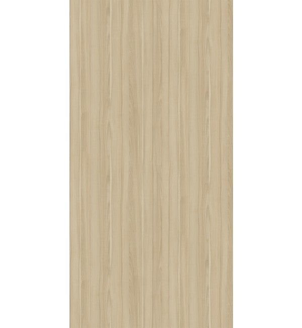 Beige wood grain laminate with suede finish and vertical wood pattern texture