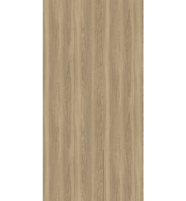 Brown wood grain decorative laminate with suede finish and wood texture visible in vertical pattern